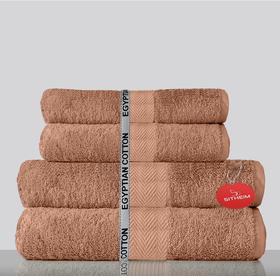 Sitheim-Europe Handtuch Set KING TUT Handtücher 100% ägyptischer Baumwolle 4-teiliges  Handtuchset, ägyptischer Baumwolle, (Spar-Set, 4-tlg), Edel, kuschelweich,  langlebig, 100% premium ägyptische Baumwolle