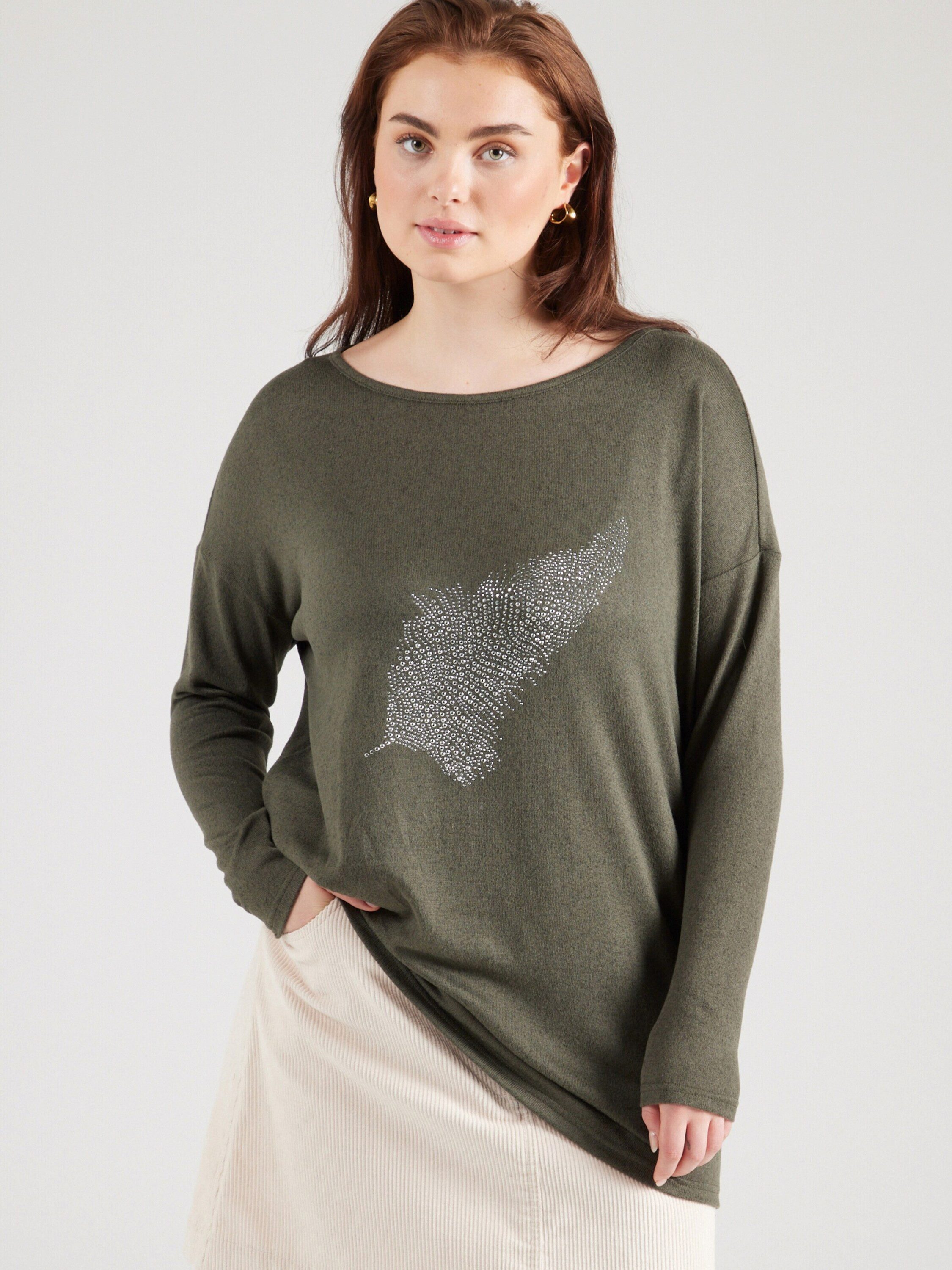 ONLY CARMAKOMA Langarmshirt CARMALBA (1-tlg) Ziersteine