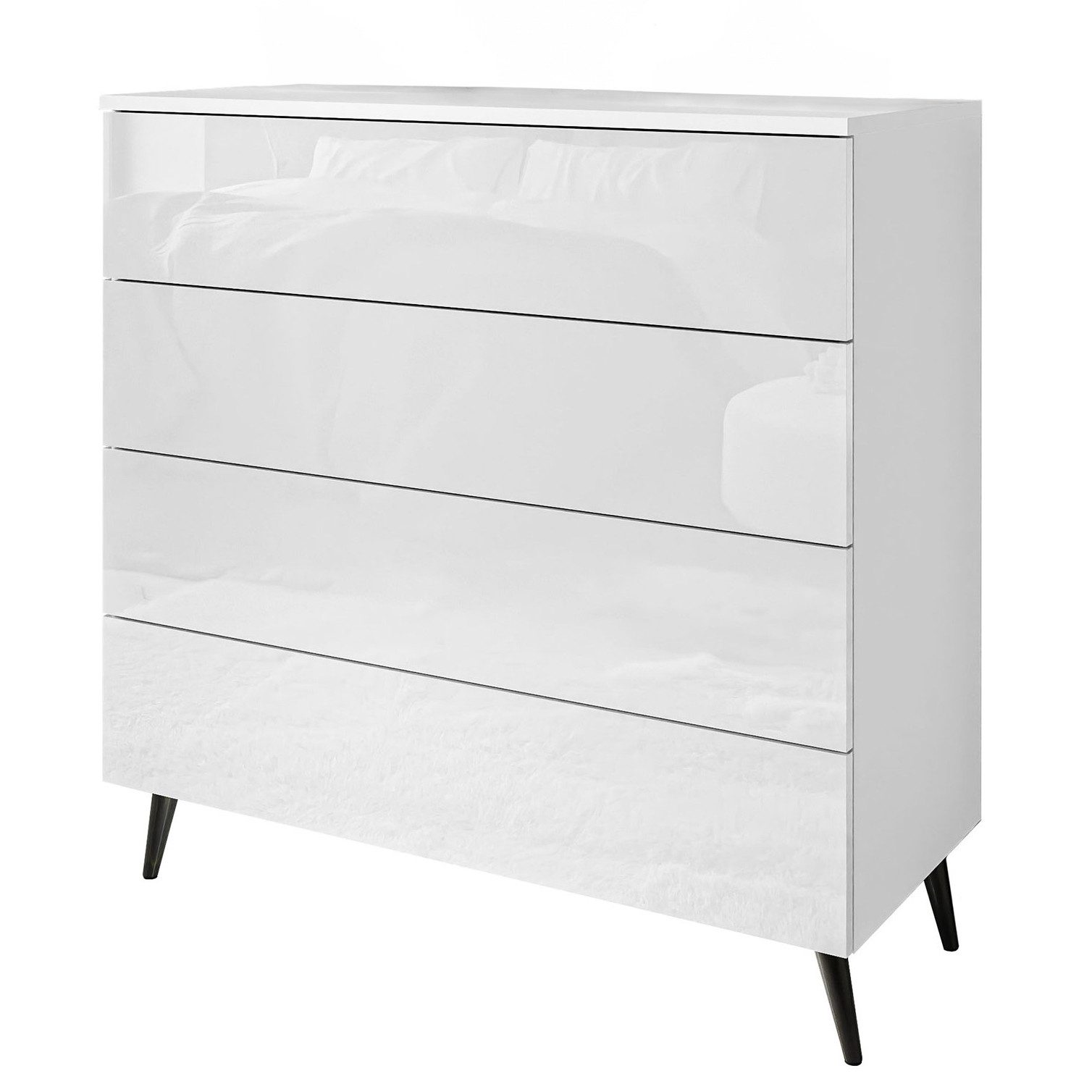 Lookway Kommode AURA 4S mit Schubladen und Griffloses Öffnungssystem, Breite: 95 cm