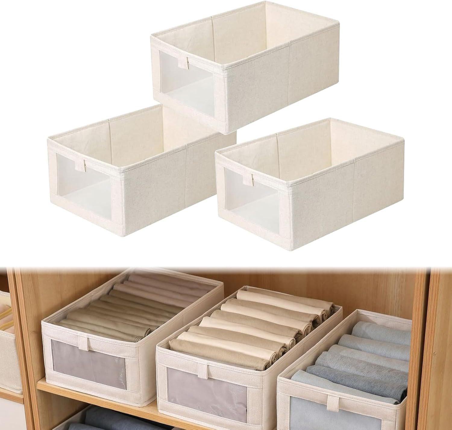 Coonoor Aufbewahrungsbox 3er Ordnungsboxen Aufbewahrung Schrank Wardrobe günstig online kaufen