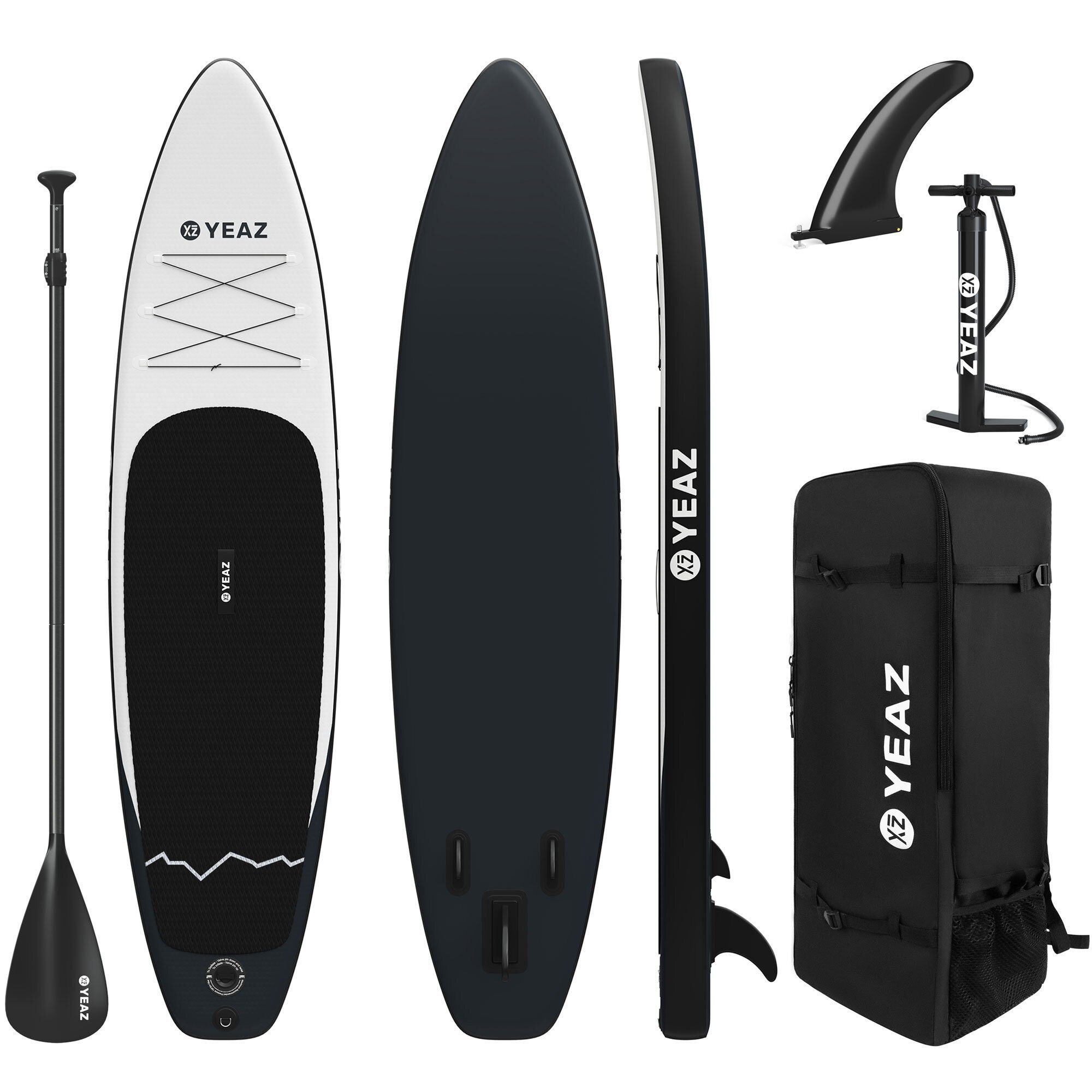 YEAZ Inflatable SUP-Board NALANI - EXOTRACE - SET SUP Board und Kit, Inflatable SUP Board, (Set), inkl. Zubehör wie Paddel, Handpumpe und Rucksack