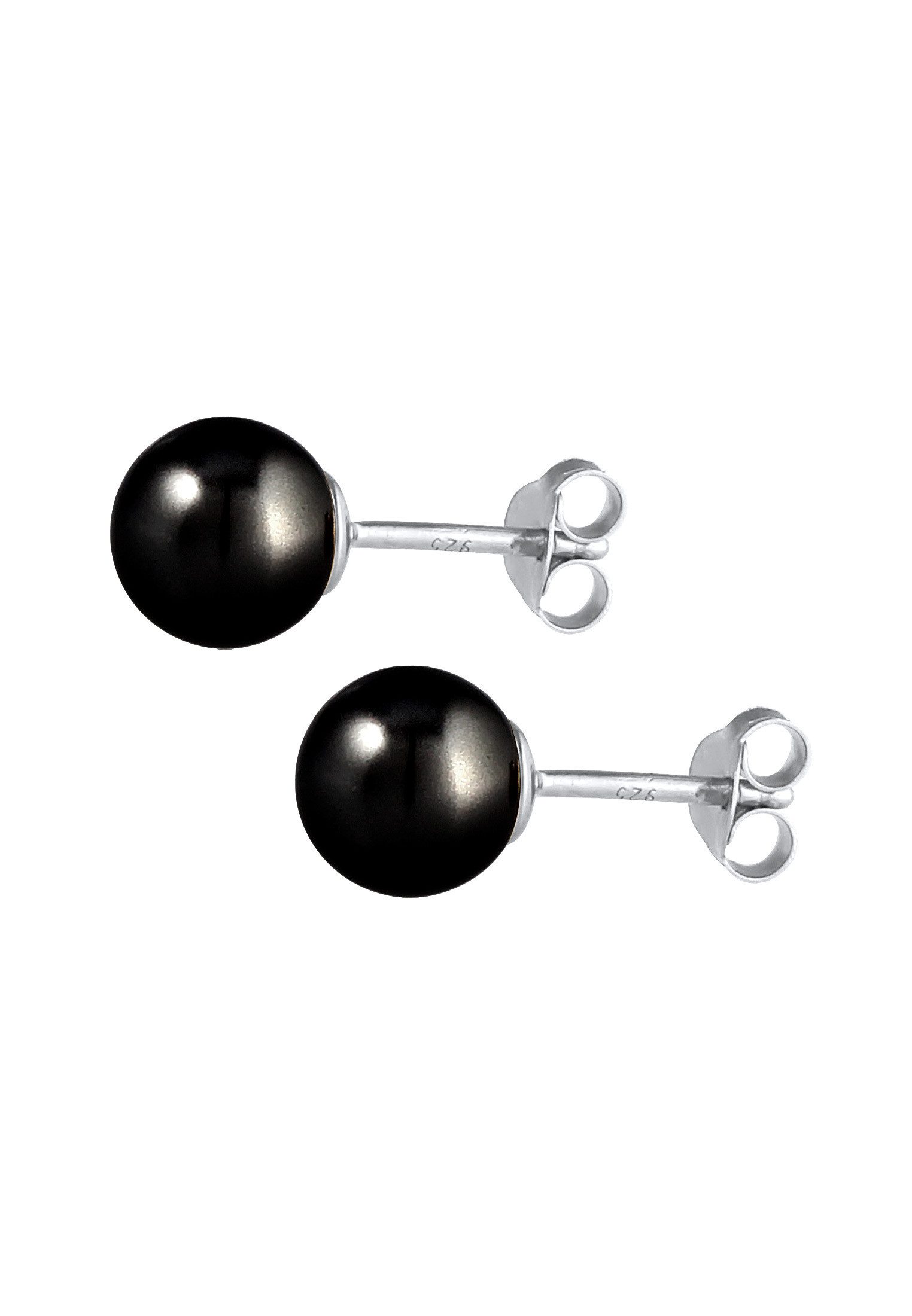 Nenalina Paar Ohrstecker Basic Synthetische Perle 925 Silber