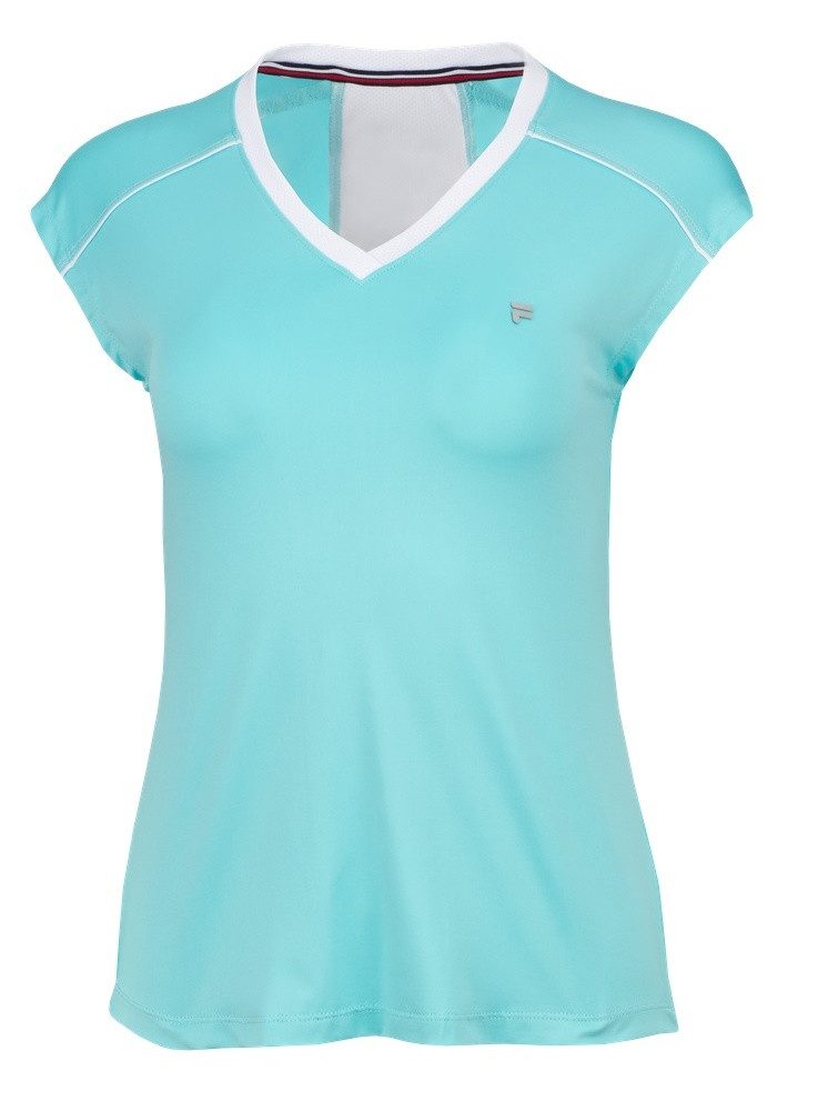 Fila Tennisshirt Marlis (Mesheinsätze) blau/weiss Damen günstig online kaufen