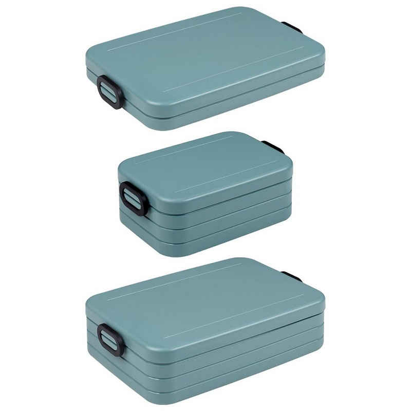 Mepal Lunchbox Take a Break Lunchboxen Large Midi Flat 3er Set, Acrylnitril-Butadien-Styrol (ABS), (3-tlg), Spülmaschinengeeignet