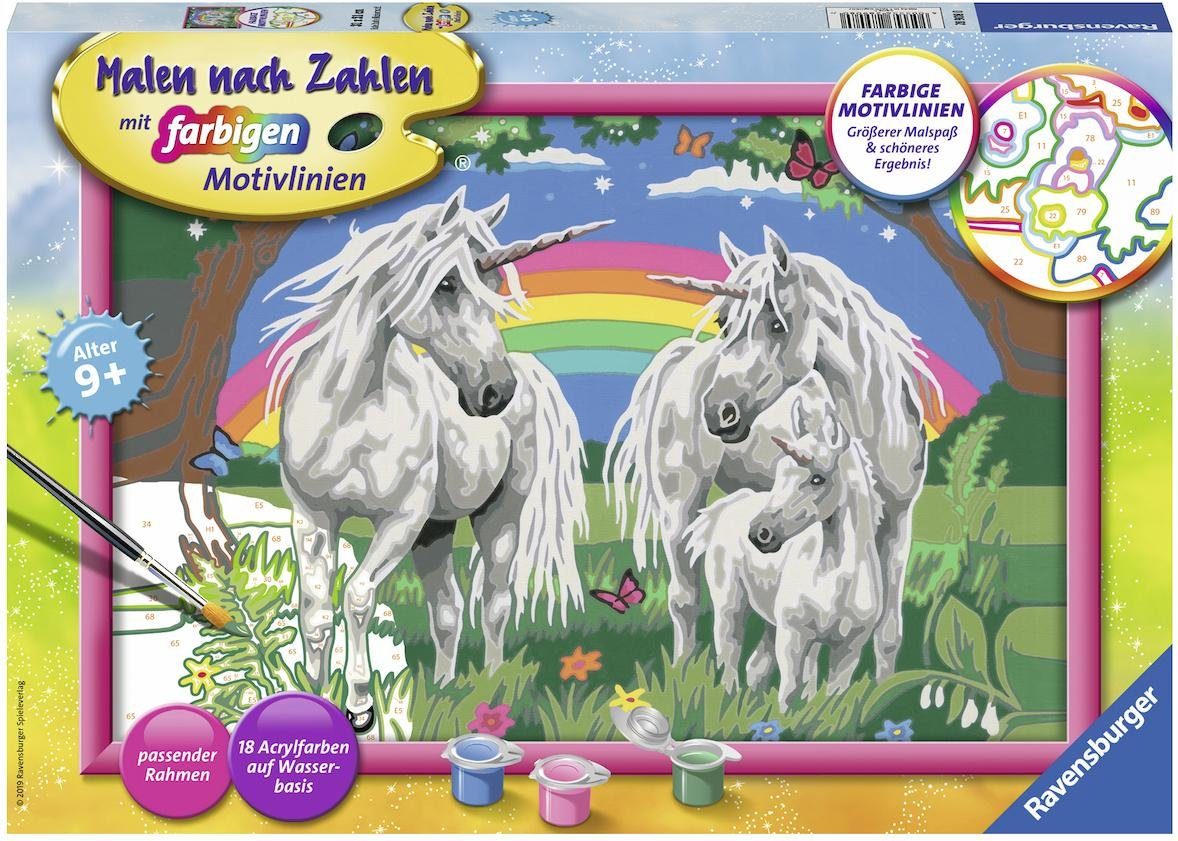 Ravensburger Malen nach Zahlen Fabelhafte Einhornwelt, Made in Europe