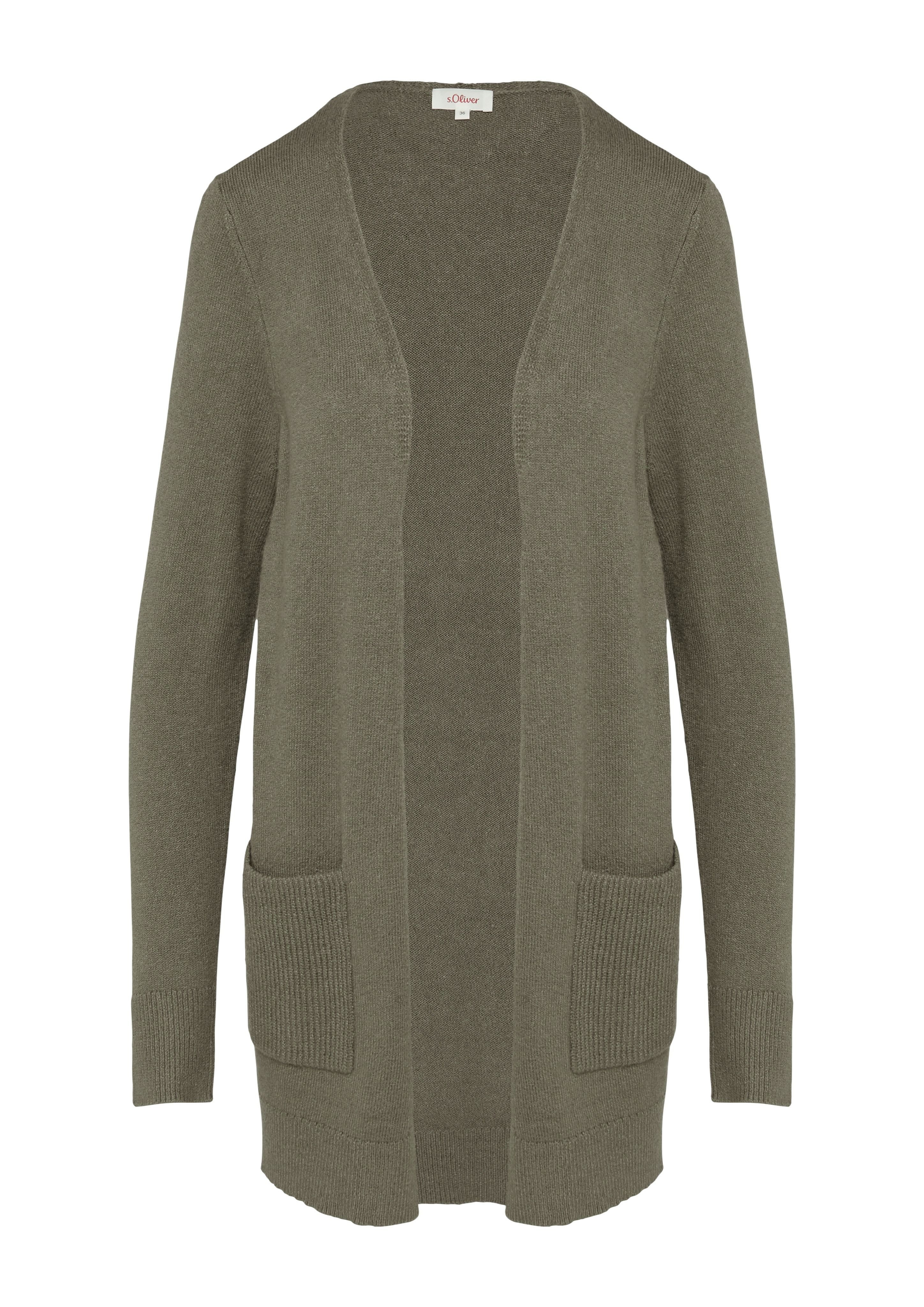 s.Oliver Strickjacke Strickjacke mit Rippbündchen günstig online kaufen