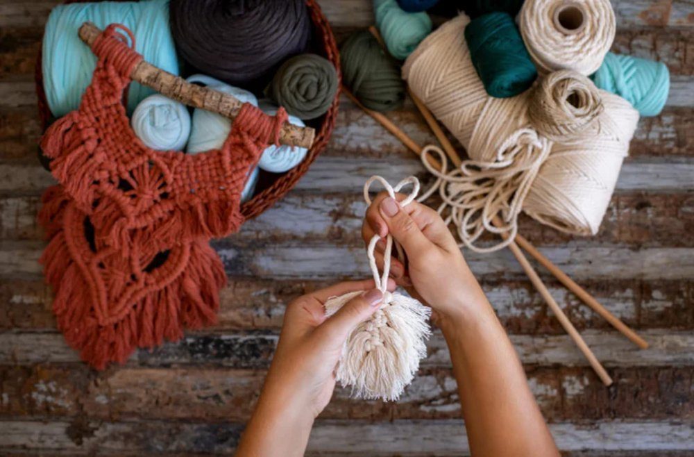 FadenWelt Makramee Garn 3mm x 100m, Baumwollgarn für DIY Handwerk Bastelgarn, 100,00 m (Baumwollschnur für Stricken, Baumwollseil für Wandbehänge und Pflanzen Aufhänger)
