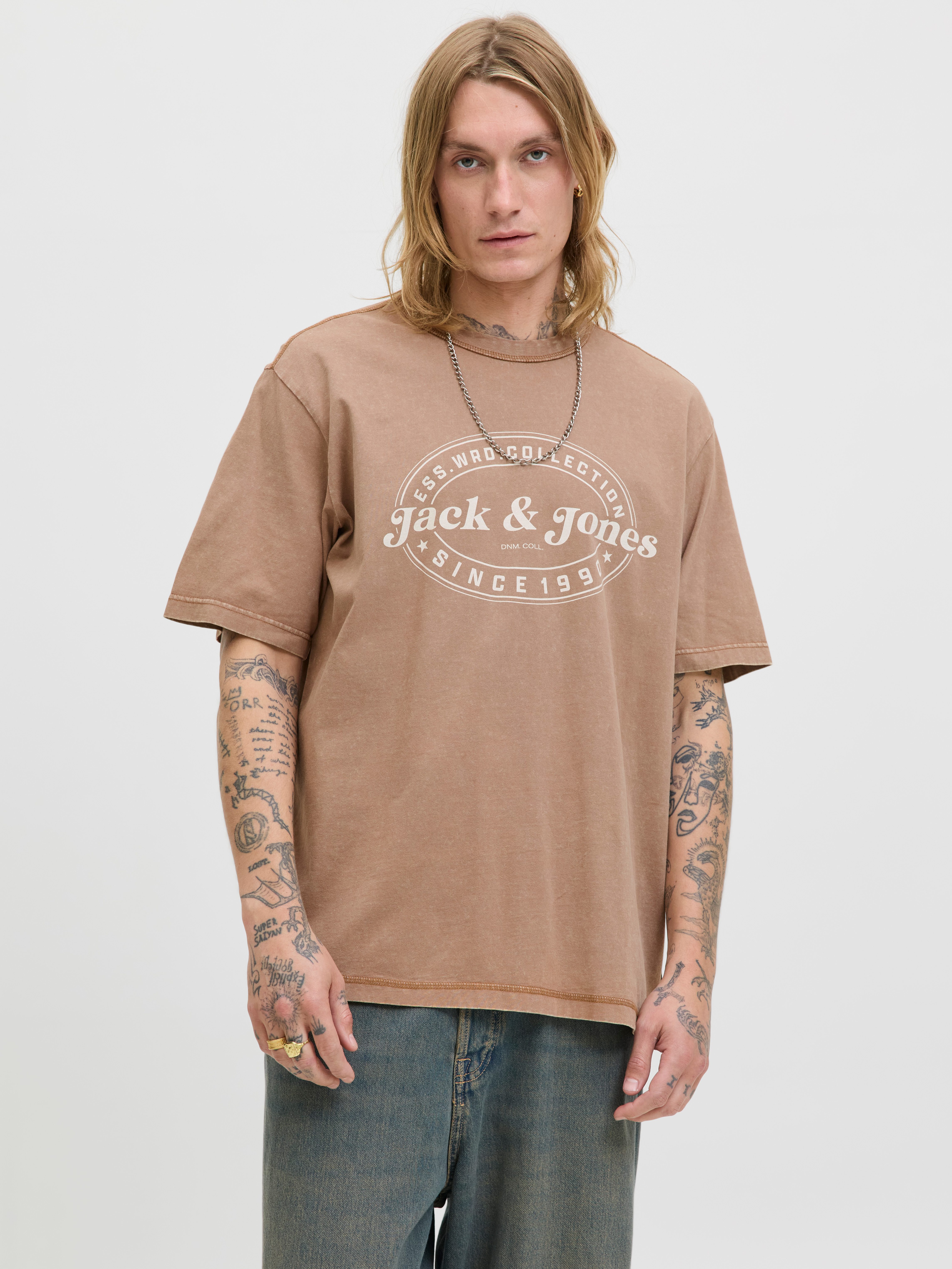 Jack & Jones Rundhalsshirt JJEDOVER PRINT TEE SS CREW NECK