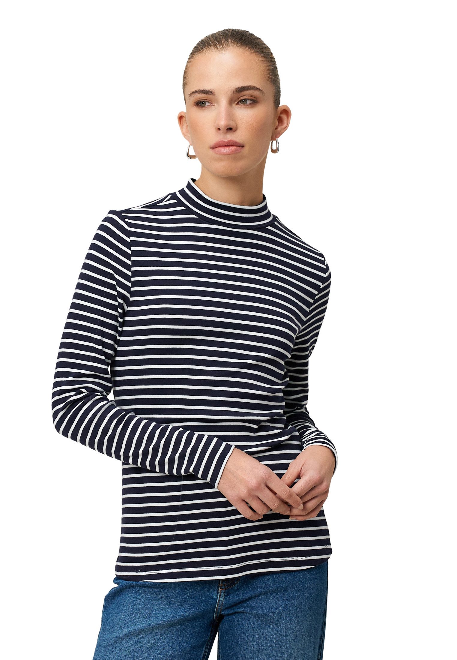 Kurzarmshirt Damen mit Stehkragen