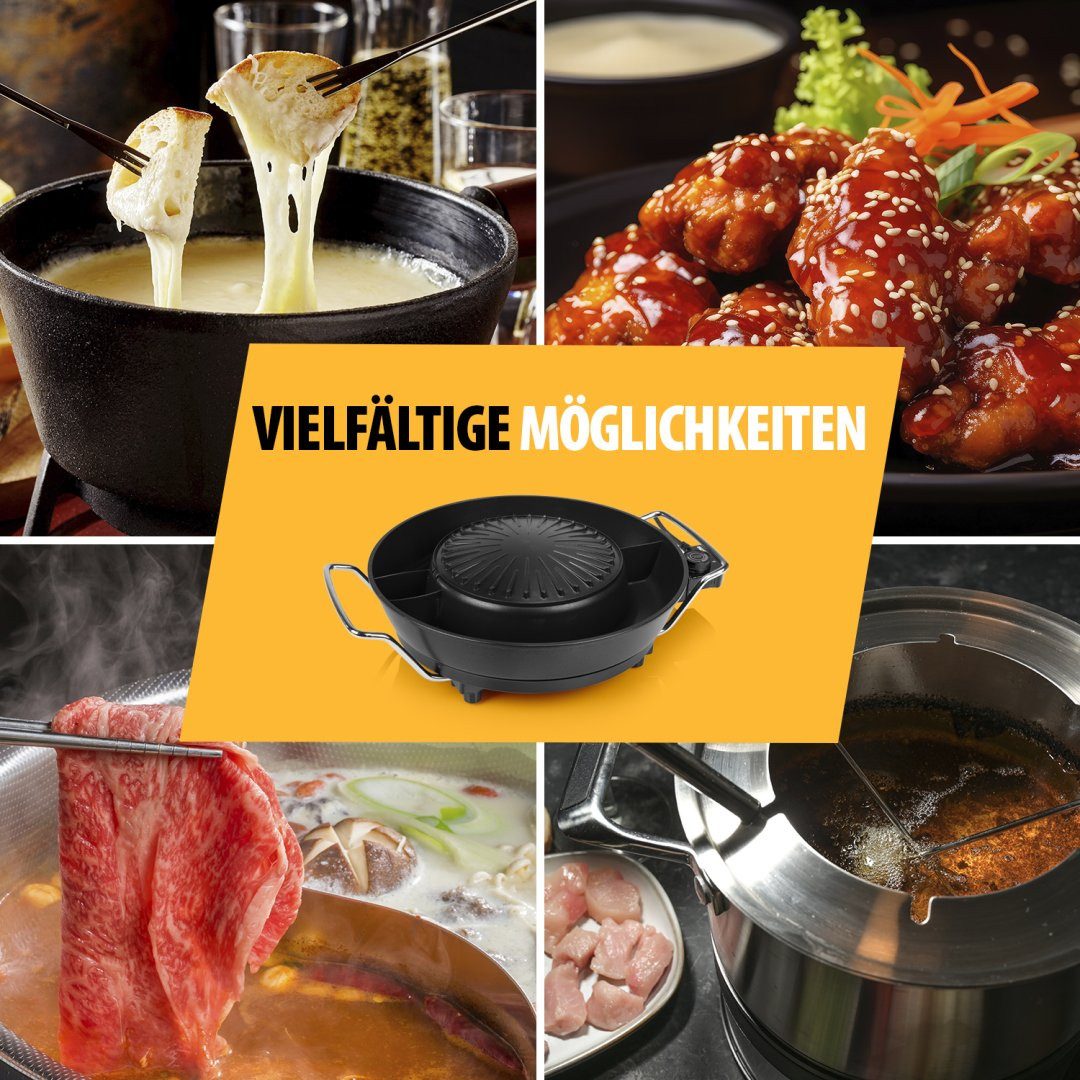 Tristar Tischgrill Tristar PZ-9131 Elektrischer Kochtopf und koreanisches Grill-Set – 4-i, 1800 W, 3 l Volumen – Einstellbares Thermostat