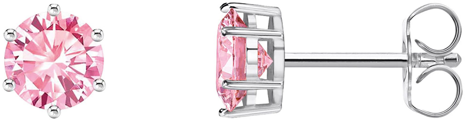 Paar Ohrstecker Schmuck Silber 925 Ohrringe Solitär, H2300