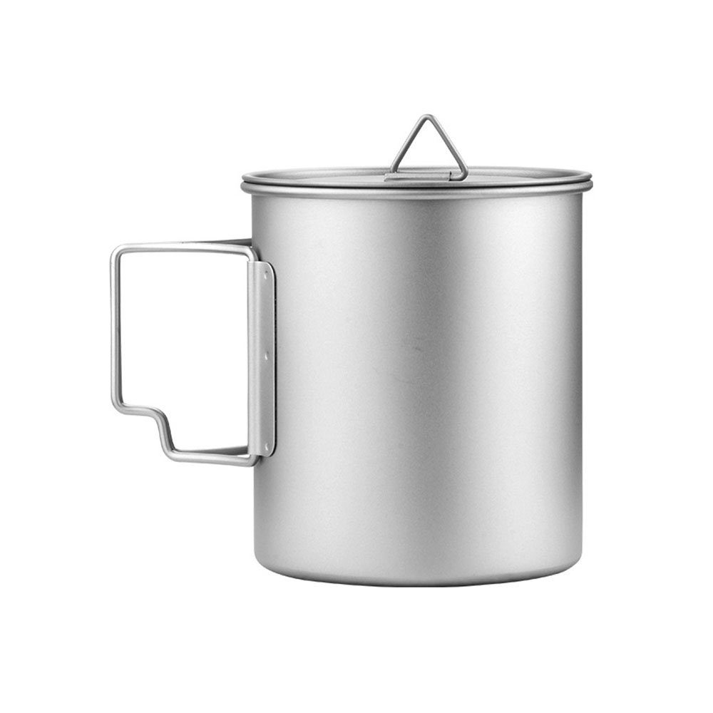 KOMIRO Kochtopf Camping Foldable ml Stainless and (1-tlg) with Lid, Pot Steel Handles 750