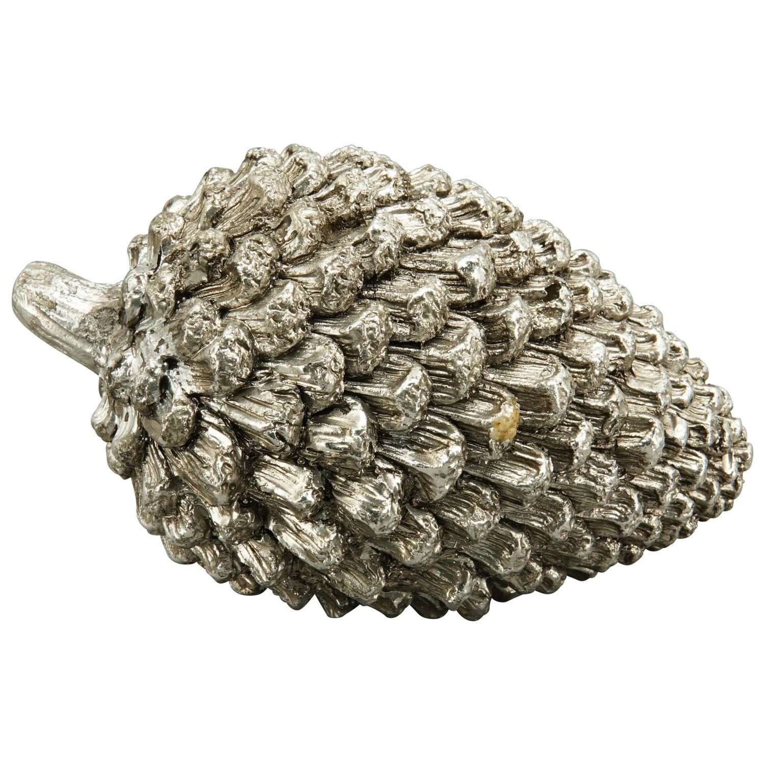 Exner GmbH Garten- & Wohnaccessoires Weihnachtsfigur Zapfen ArgenT - silber - Polyresin - 18,5x12x12 cm