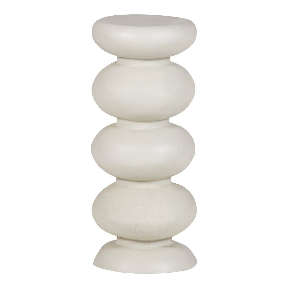 WOOOD Beistelltisch Brilo - Metall Creme, Ø 29 cm, Skulpturale Form