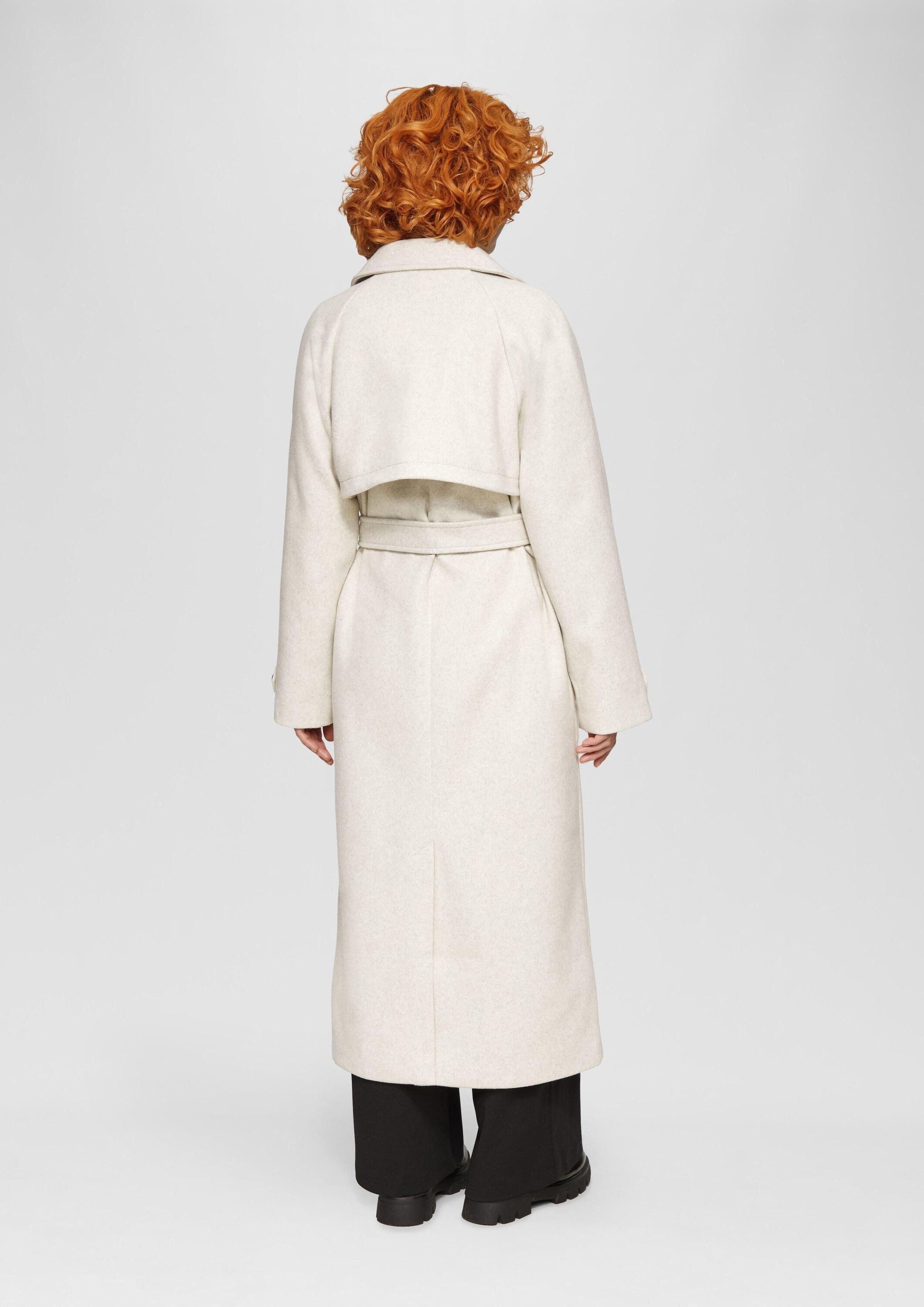 QS Trenchcoat Outdoor-Mantel Trenchcoat in Wolloptik