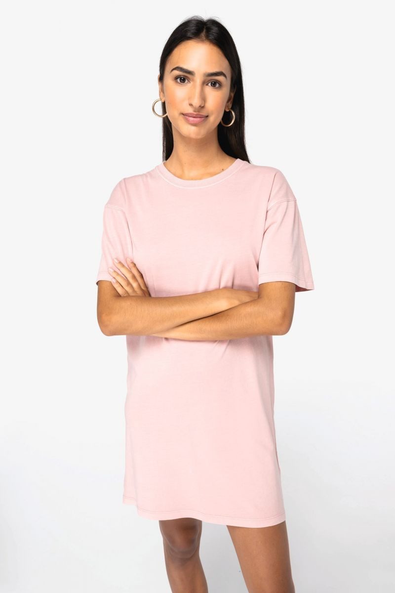 Native Spirit Sweatkleid Umweltfreundliches ausgewaschenes Damen-T-Shirt-Kleid