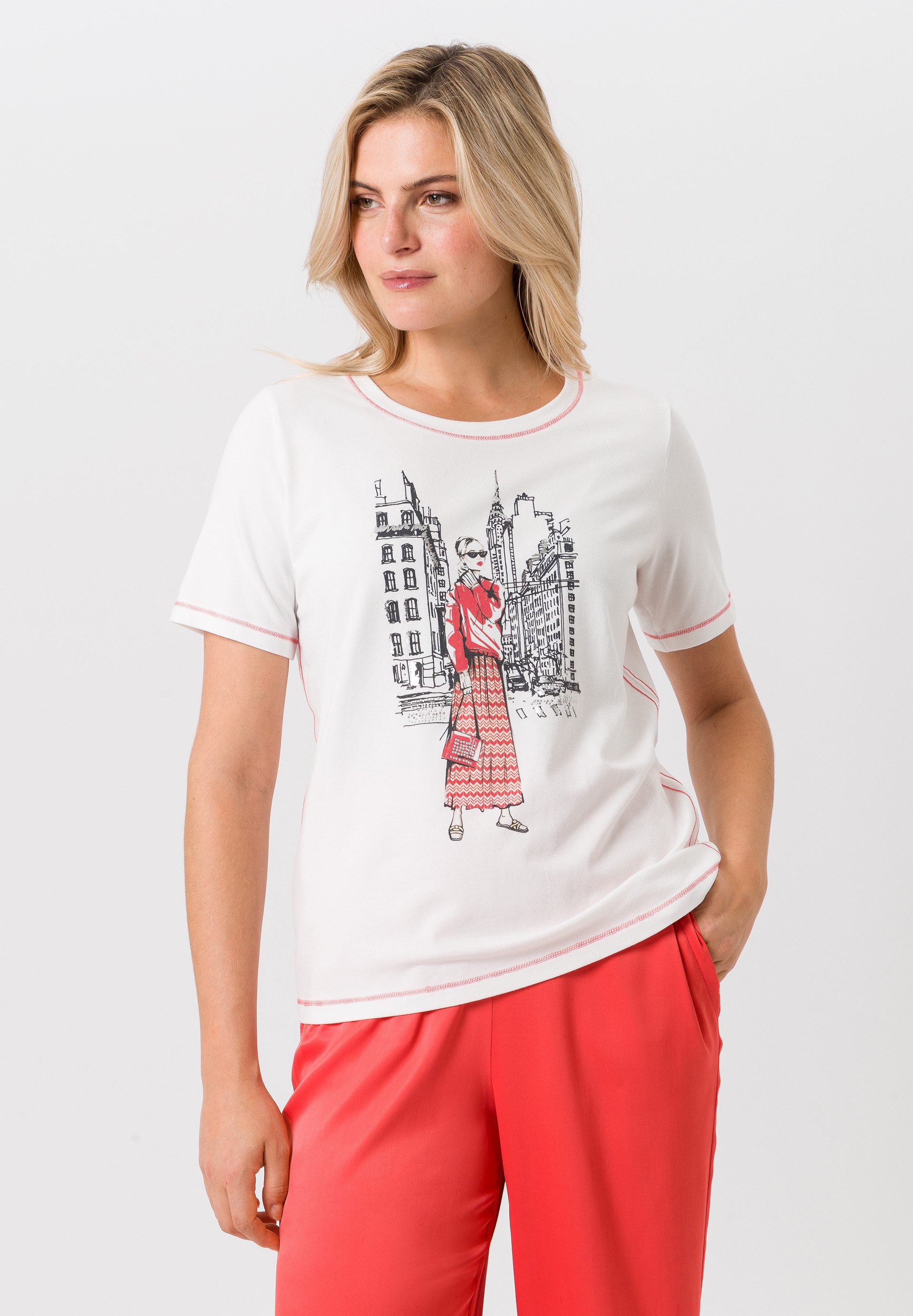 TUZZI Kurzarmshirt mit Kontrastnähten günstig online kaufen