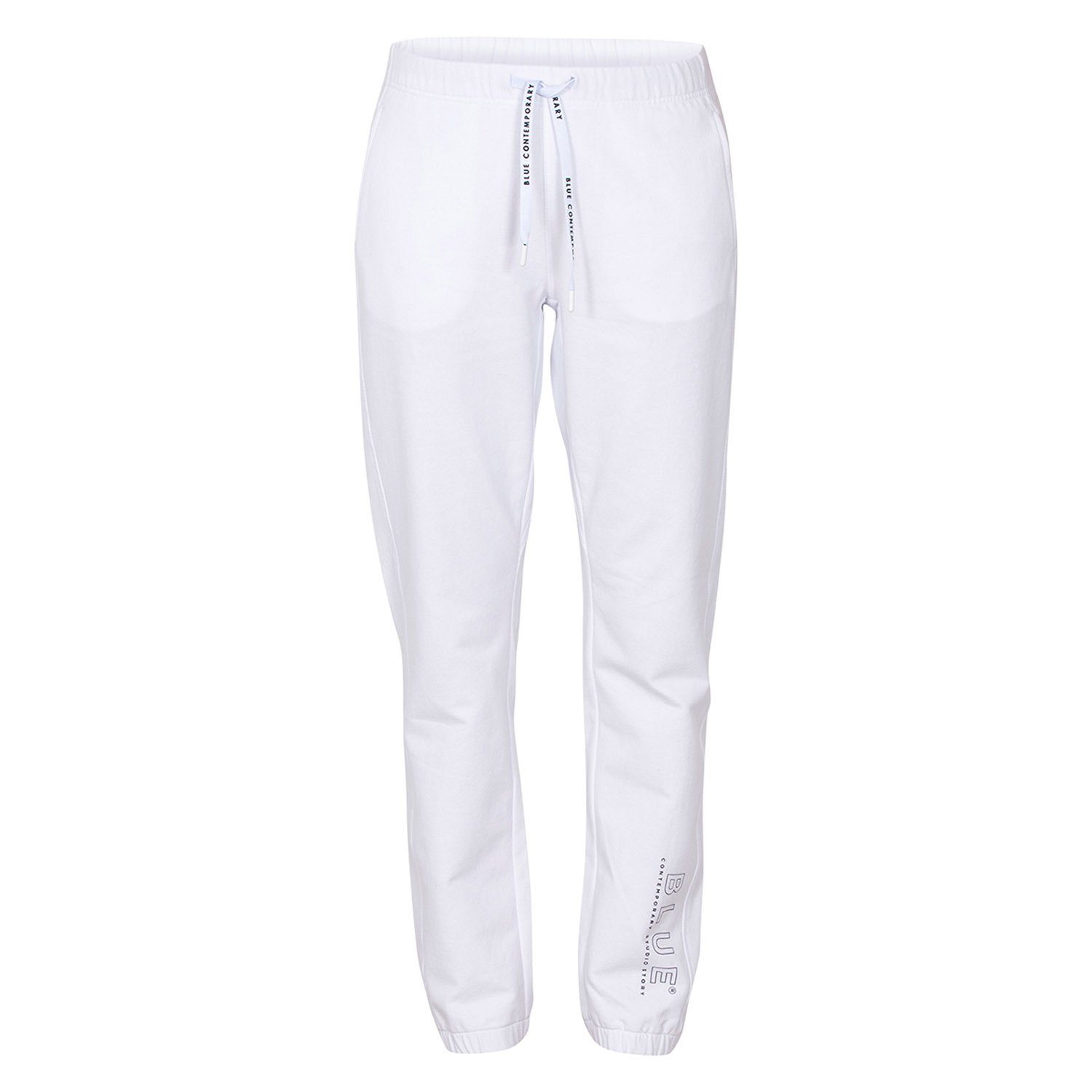 Pants versch. Jogginghose mit Aufdruck Baumwolle Base Jogger Weiß Blue aus in und Sportswear Gummizug Farben