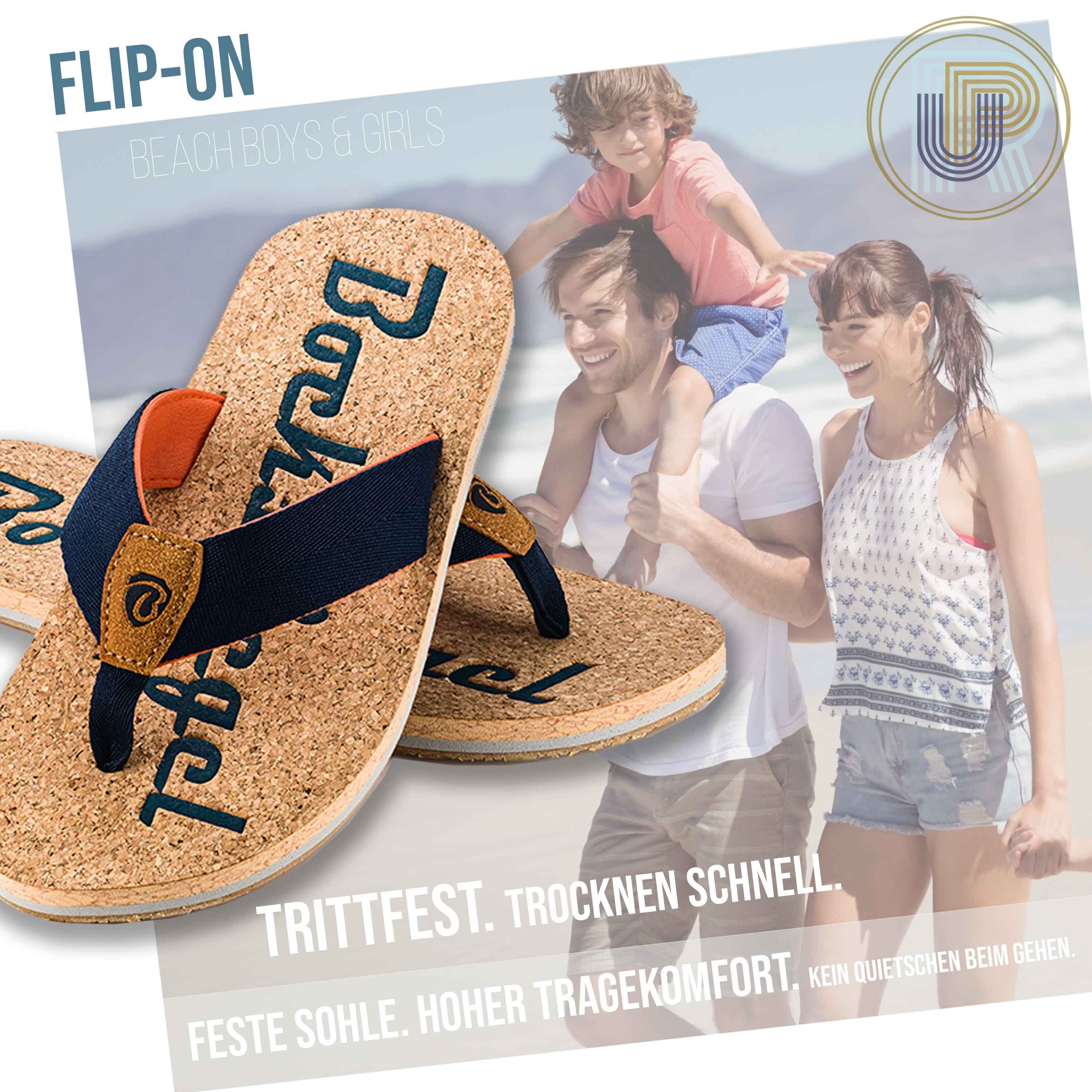 Ultrapower Flip-On Zehentrenner Poolschuhe Unisex mit Korksohlen-Optik Zehentrenner (Flip Flops Komfort und Stil)