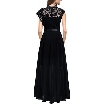 KIKI A-Linien-Kleid Kleid Abendkleid Spitze Hohe Taille Langes Kleid A-Linien-Kleid