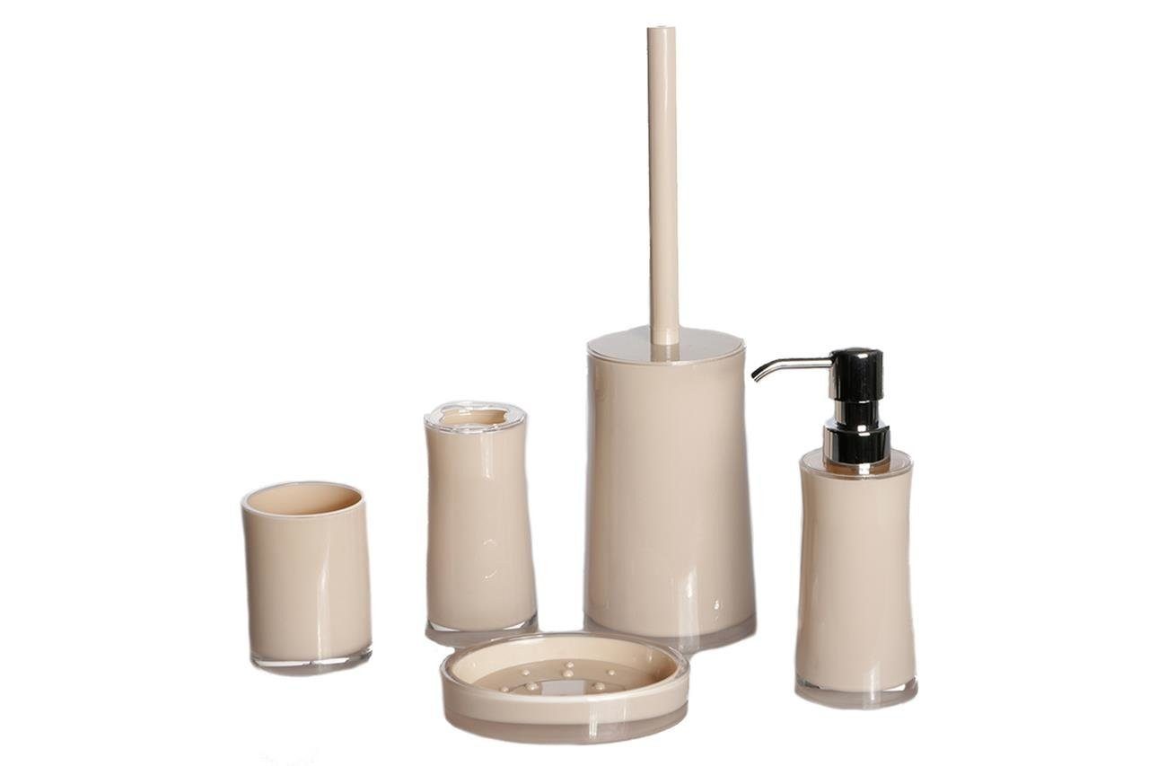 Almina Badaccessoire-Set Badezimmer-WC Classic 5-teiliges Set Beige | Bad-Accessoires Sets