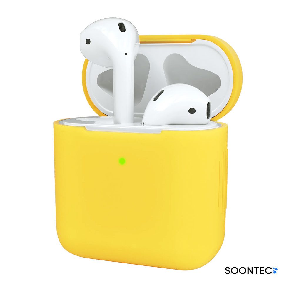 SOONTEC Kopfhörer-Schutzhülle Case Silikon Hülle Cover für Apple Airpod Kopfhörer AirPods Pro, AirPods, sichtbare Front-LED