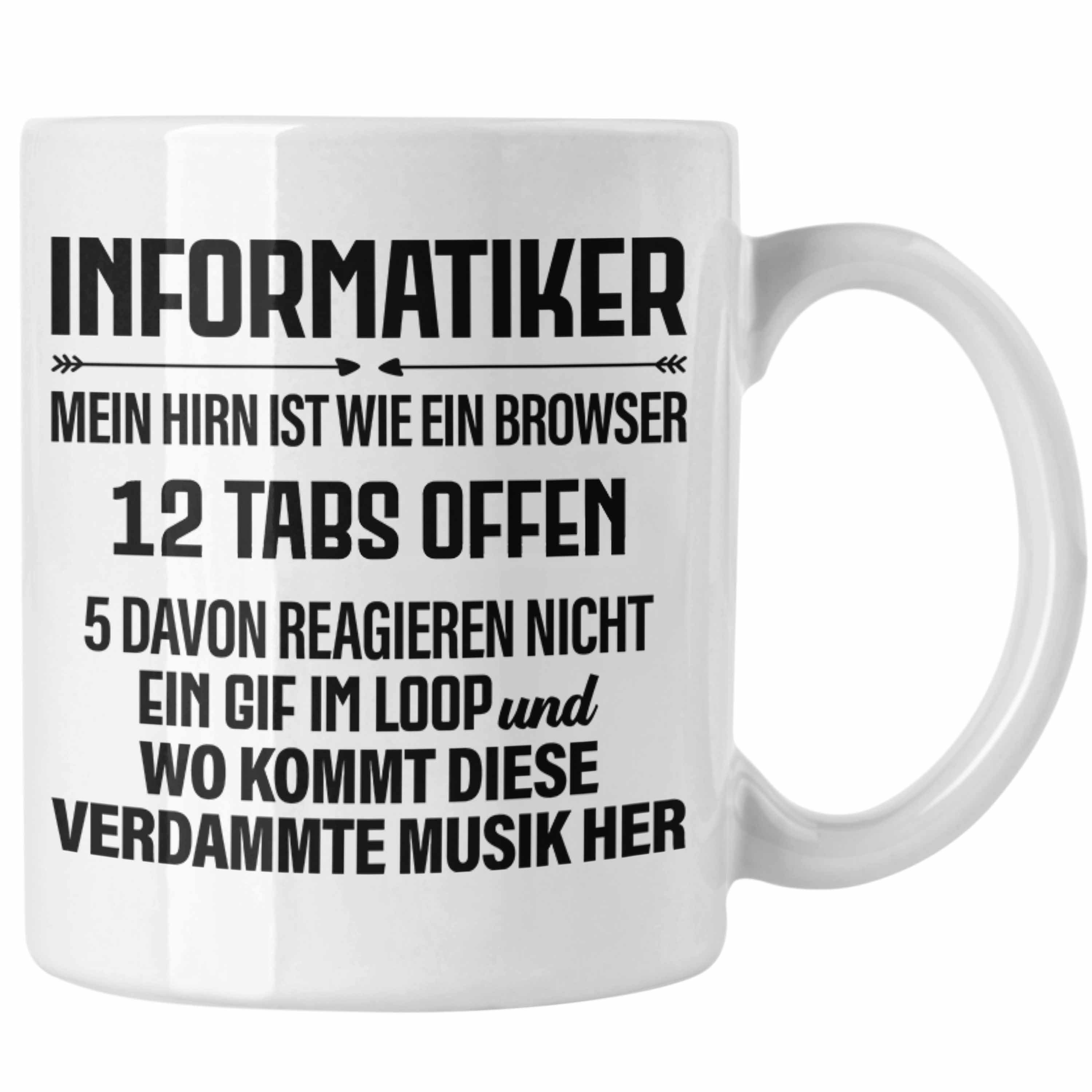 Trendation Tasse Trendation - Informatiker Tasse Geschenk Programmierer Gadget Lustig Geschenkidee Männer Zubehör Informatiklehrer IT Programmierer Weiss