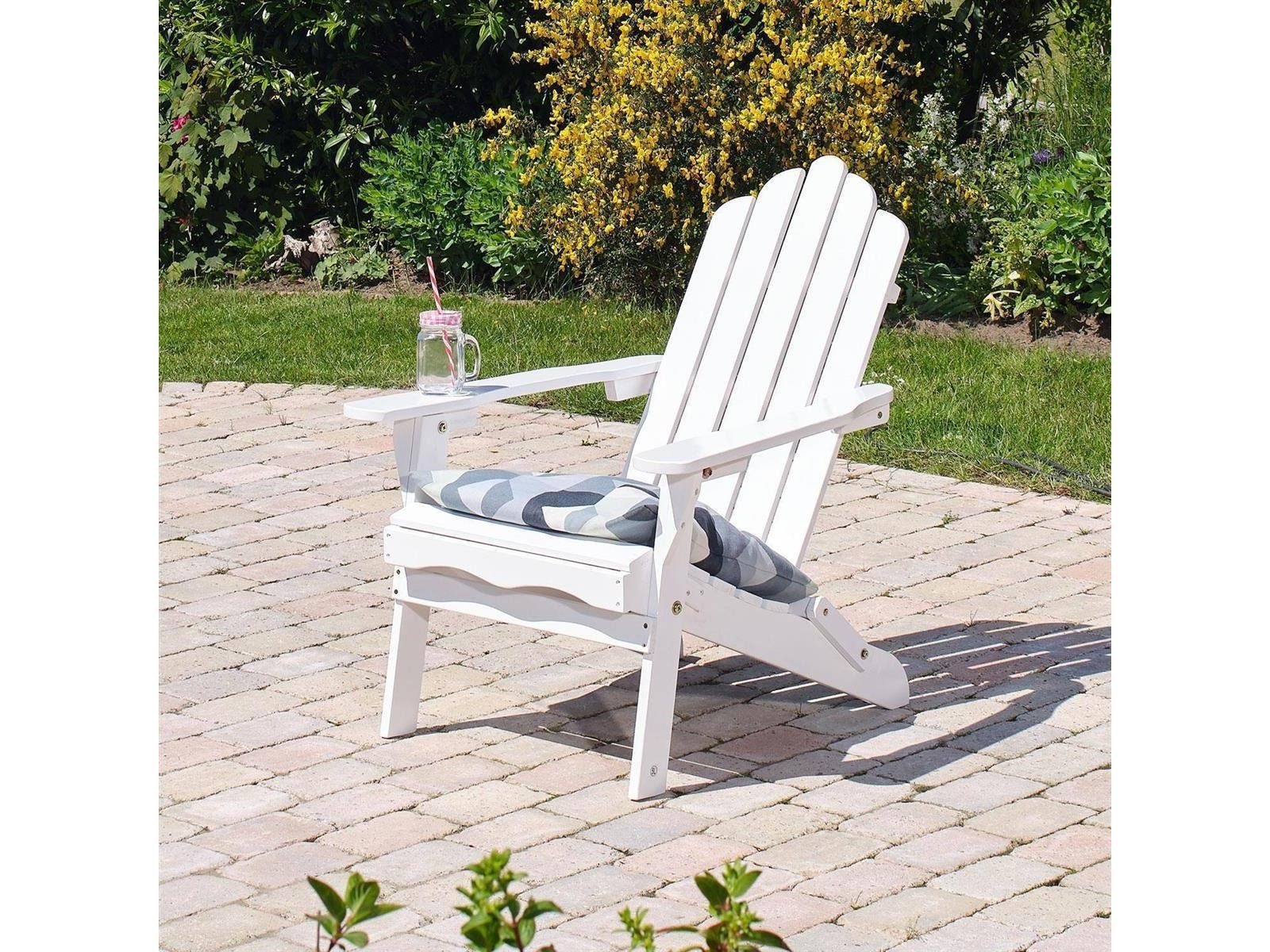 Green Spirit Gartenstuhl Gartensessel Adirondack Chair Ben in weiß (Set), klappbar, Maße: 73x87x91cm