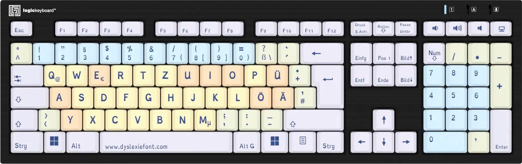 Logickeyboard Dyslexie Nero DE (PC) Tastatur