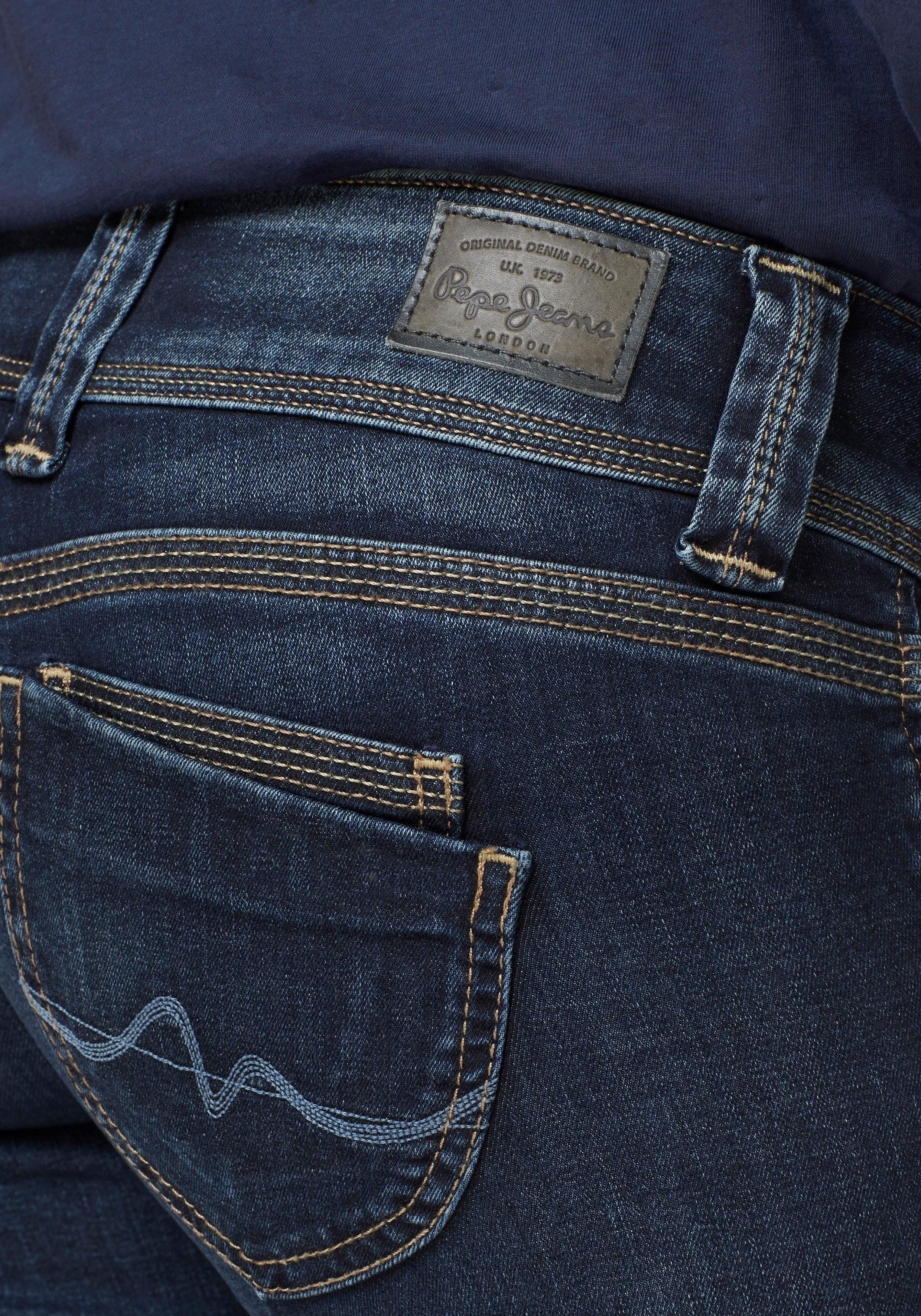 VENUS dark Pepe Badge Jeans H06 Regular-fit-Jeans mit ultra stretch