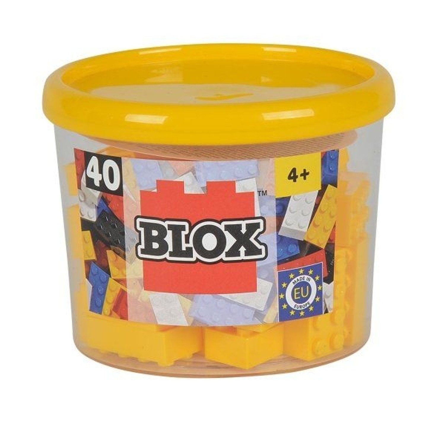 SIMBA Simba Blox 40 gelbe 8er Steine in Dose Konstruktionsspielsteine, (Blox 40 gelbe 8er Steine in Dose)