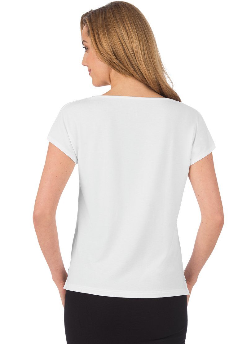 Trigema T-Shirt TRIGEMA weiss Viskose aus T-Shirt