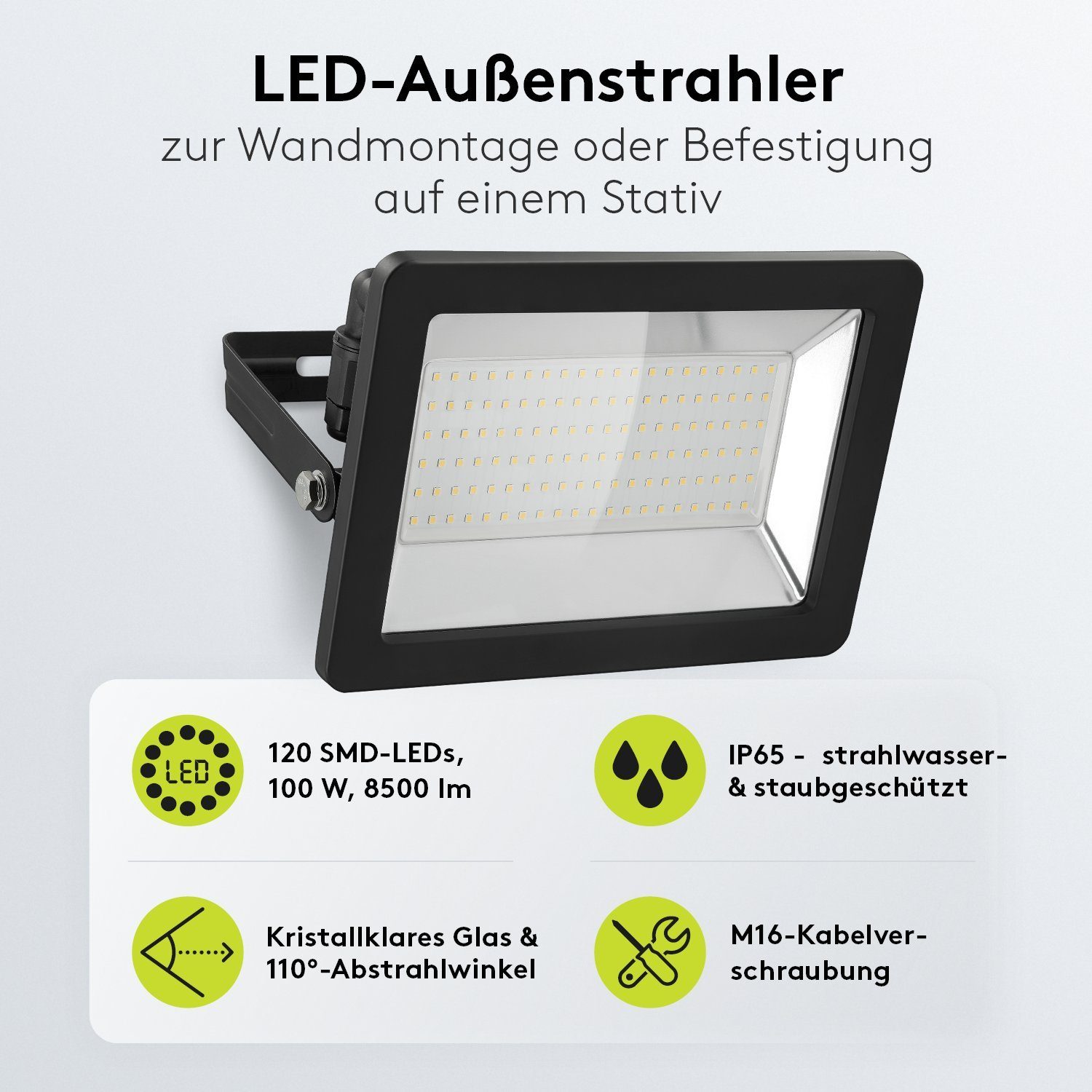 Goobay LED Flutlichtstrahler LED Außenstrahler 100 W Scheinwerfer, LED fest günstig online kaufen