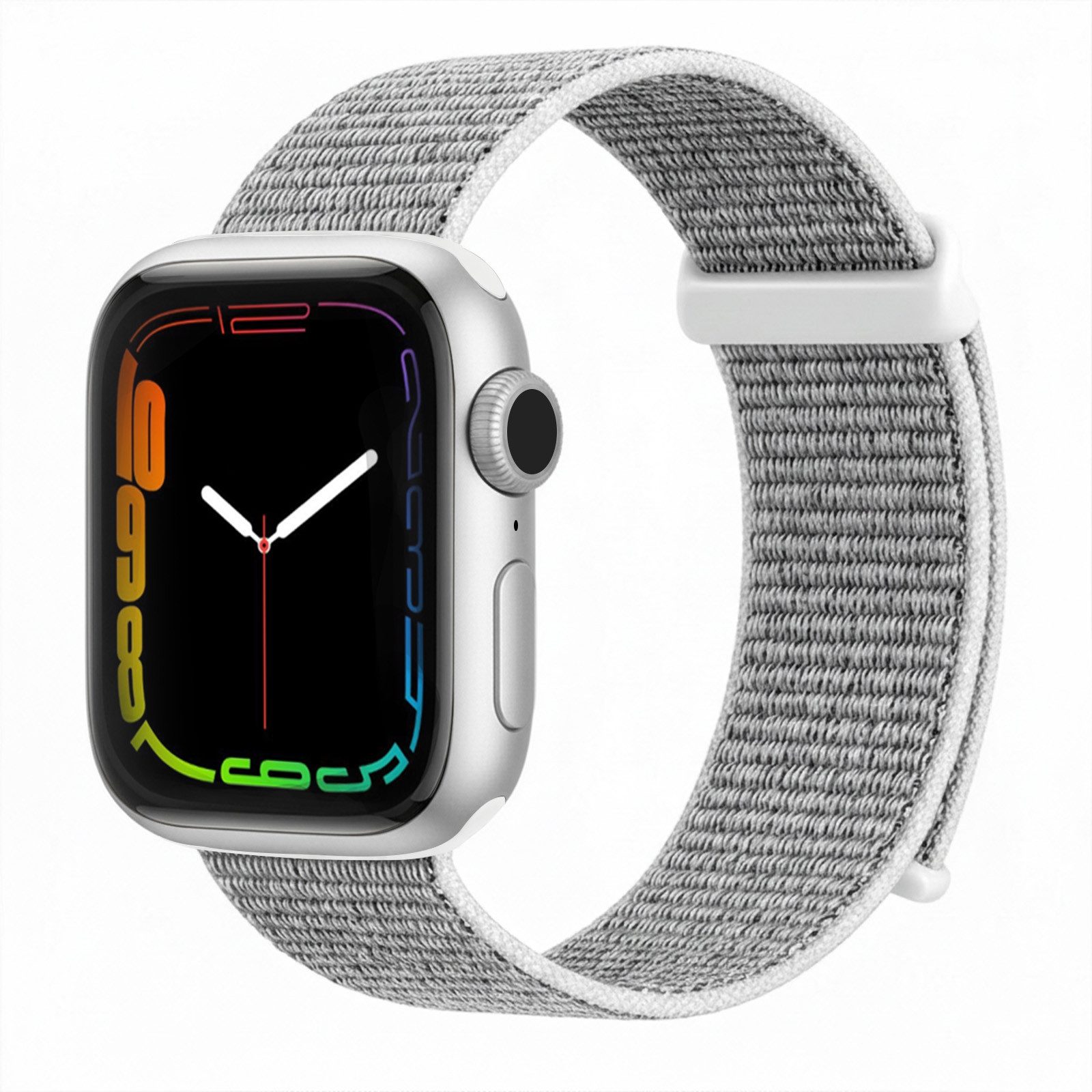 Tec-Expert Smartwatch-Armband für Apple Watch Series 3 42 mm Armband Ersatz Wechsel Band, Nylon Textil mit Klettverschluss, stufenlos Verstellbar, atmungsaktiv