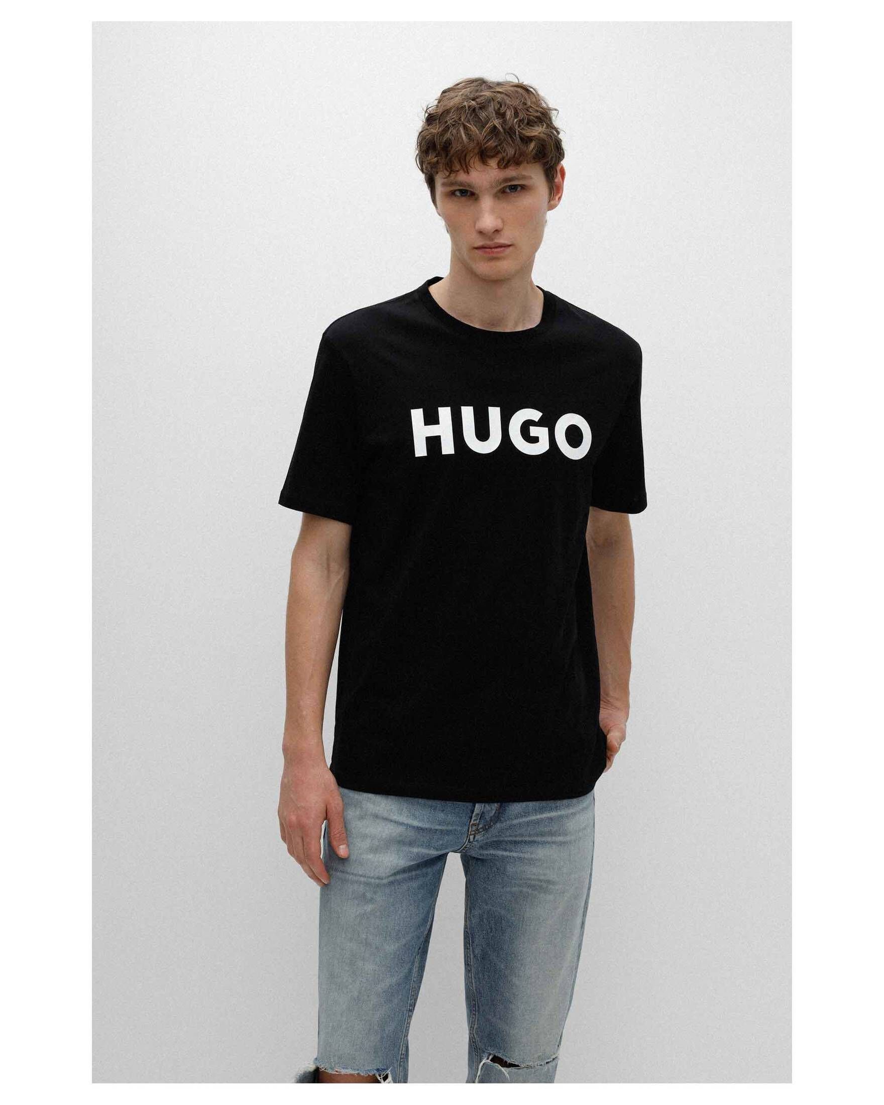 HUGO (85) Herren black (1-tlg) T-Shirt DULIVIO T-Shirt
