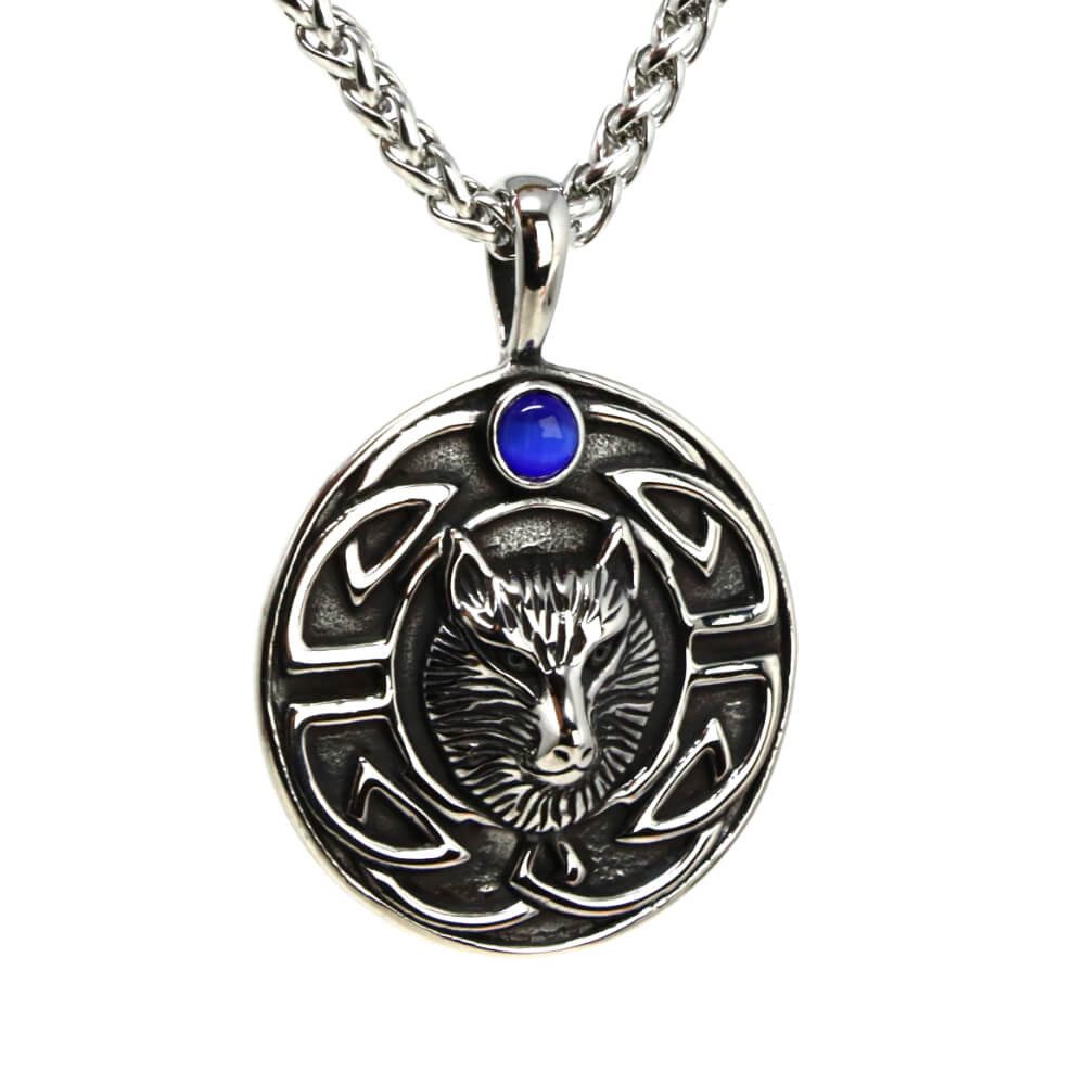 DALMARO Kette mit Anhänger Lederkette Edelstahlkette 316L FUCHS MOND, Herre günstig online kaufen