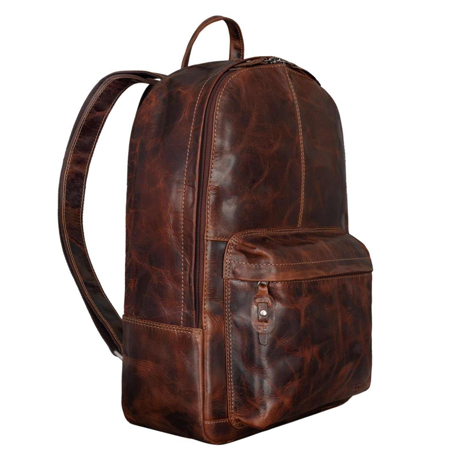 STILORD Notebook-Rucksack "Marley" Echtleder Rucksack Vintage milano - braun