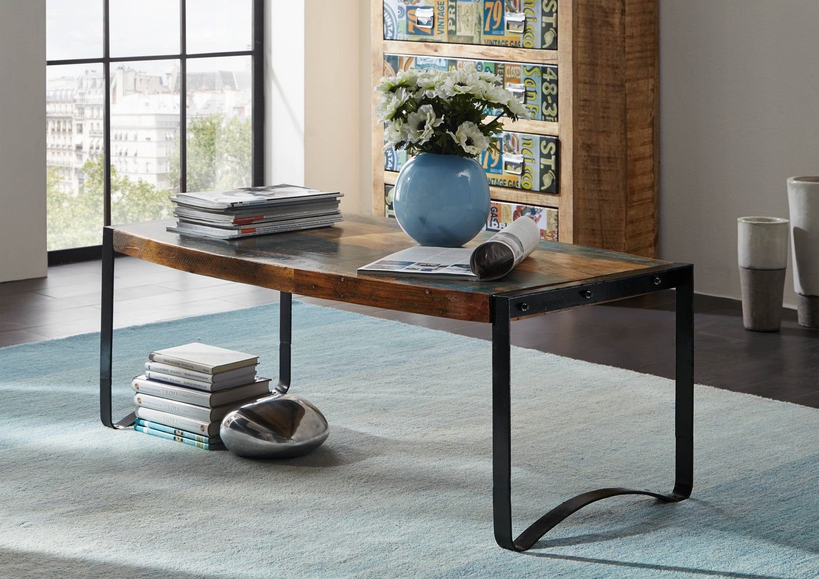 Massivmoebel24 Couchtisch »INDUSTRIAL« (Couchtisch im Industrial Style