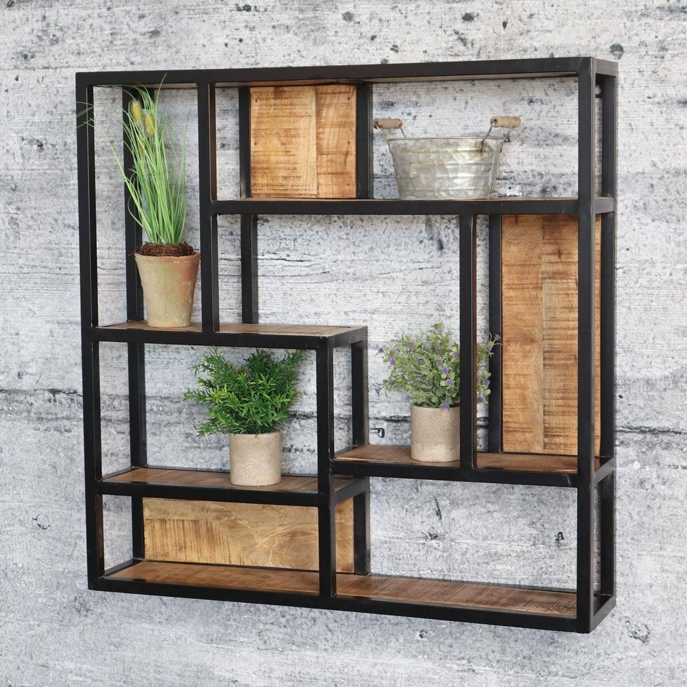 baario Wandregal Wandregal SELCE 80x80 Metall, Hängeregal massiv Eisen & Ma günstig online kaufen