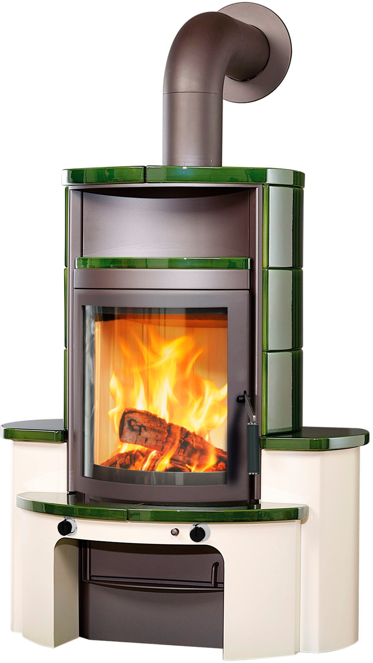 HARK Kaminofen Avenso GT ECOplus 8 KW, 8 kW, Dauerbrand, grün-glänzend, Exklusiv