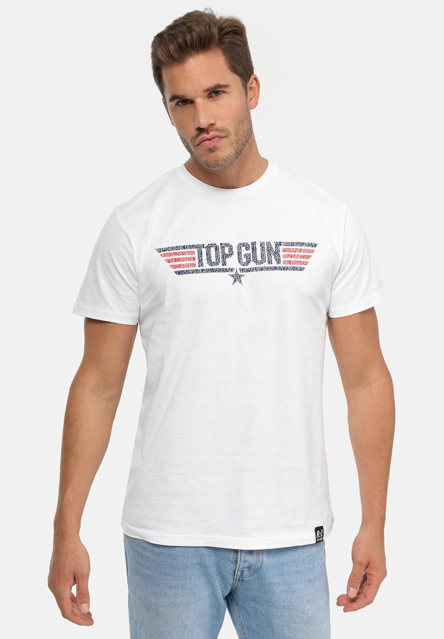 Recovered T-Shirt TOPGUN Logo Core GOTS zertifizierte Bio-Baumwolle