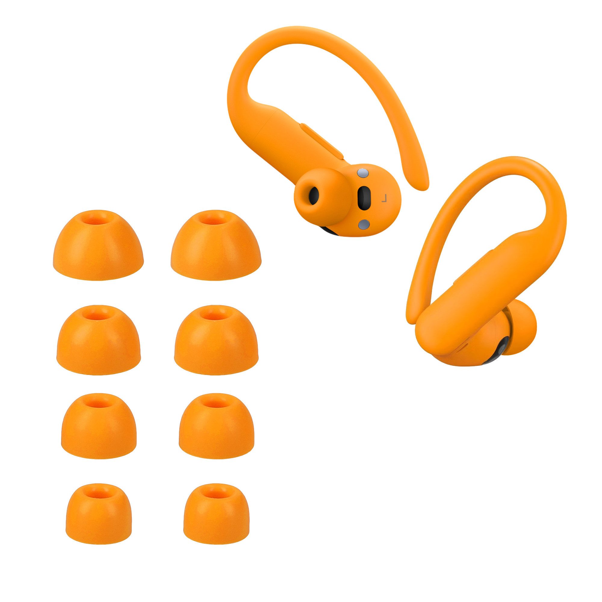 kwmobile Kopfhörer-Schutzhülle 8x Ersatzpolster für Beats Powerbeats Pro 2, 4 Größen - Silikon Ersatz Ohrstöpsel für Beats In-Ear Headphones