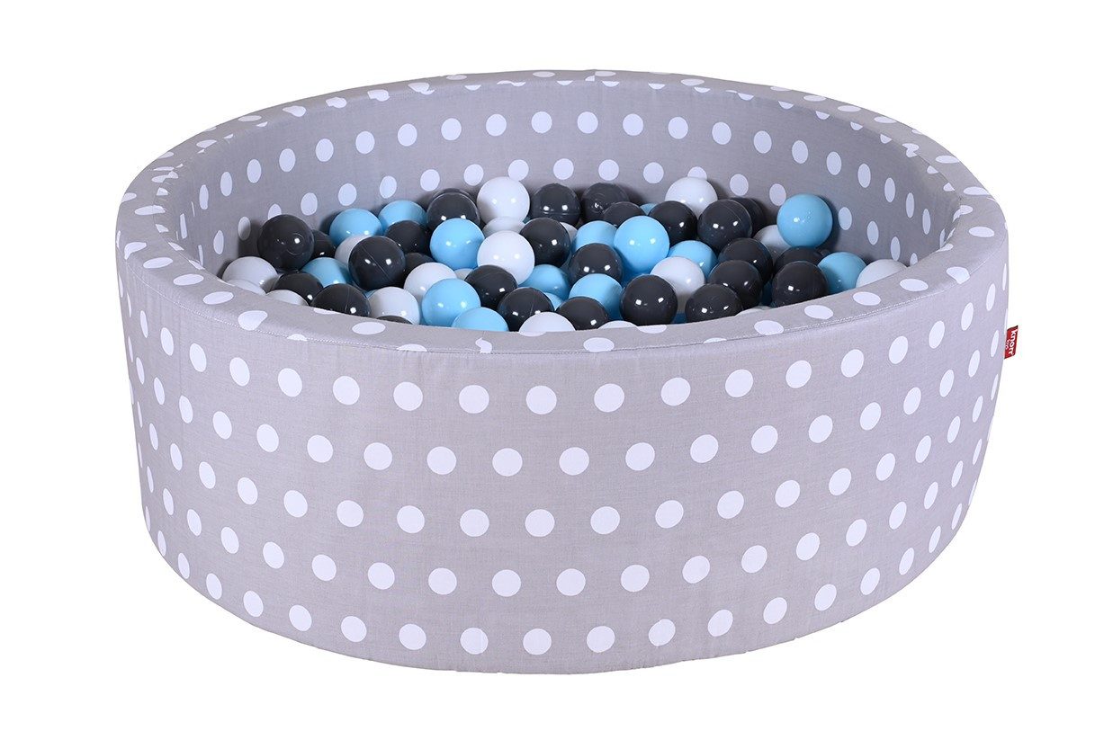 Knorrtoys® Мячиbad Мячиbad white dots mit 300 Мячиn soft grey