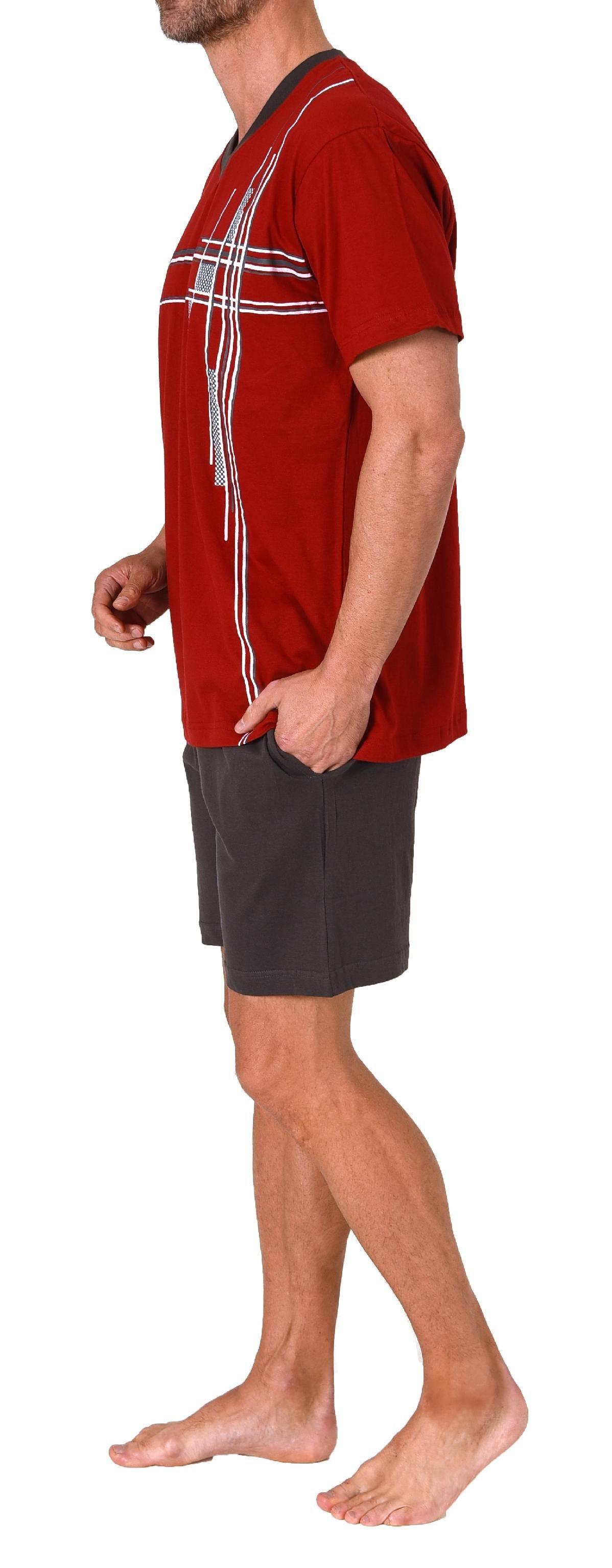 Normann Pyjama Herren Shorty Schlafanzug kurzarm mit Frontprint - auch in Übergrößen