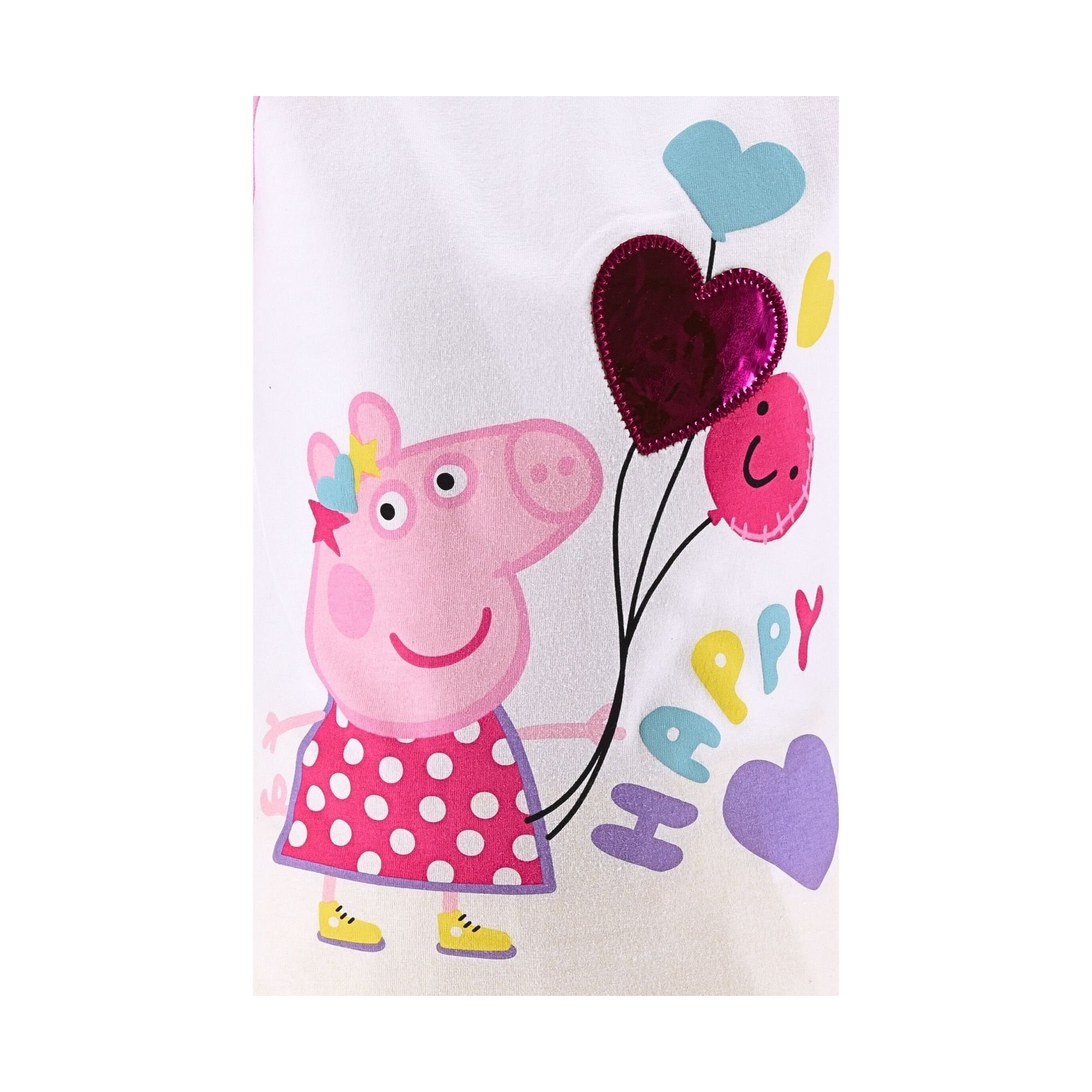 Peppa Peppa Sommeroutfit Pig T-Shirt & Mädchen - (2-tlg) Wutz 98 Gelb Shorts Gr. 116 cm