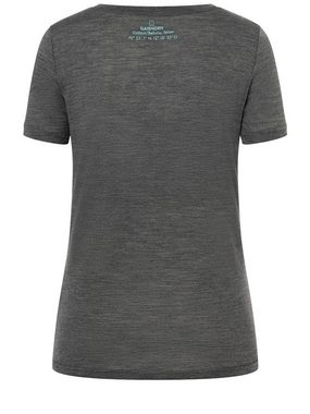 SUPER.NATURAL Print-Shirt Merino T-Shirt W DREI ZINNEN TEE genialer Merion-Materialmix