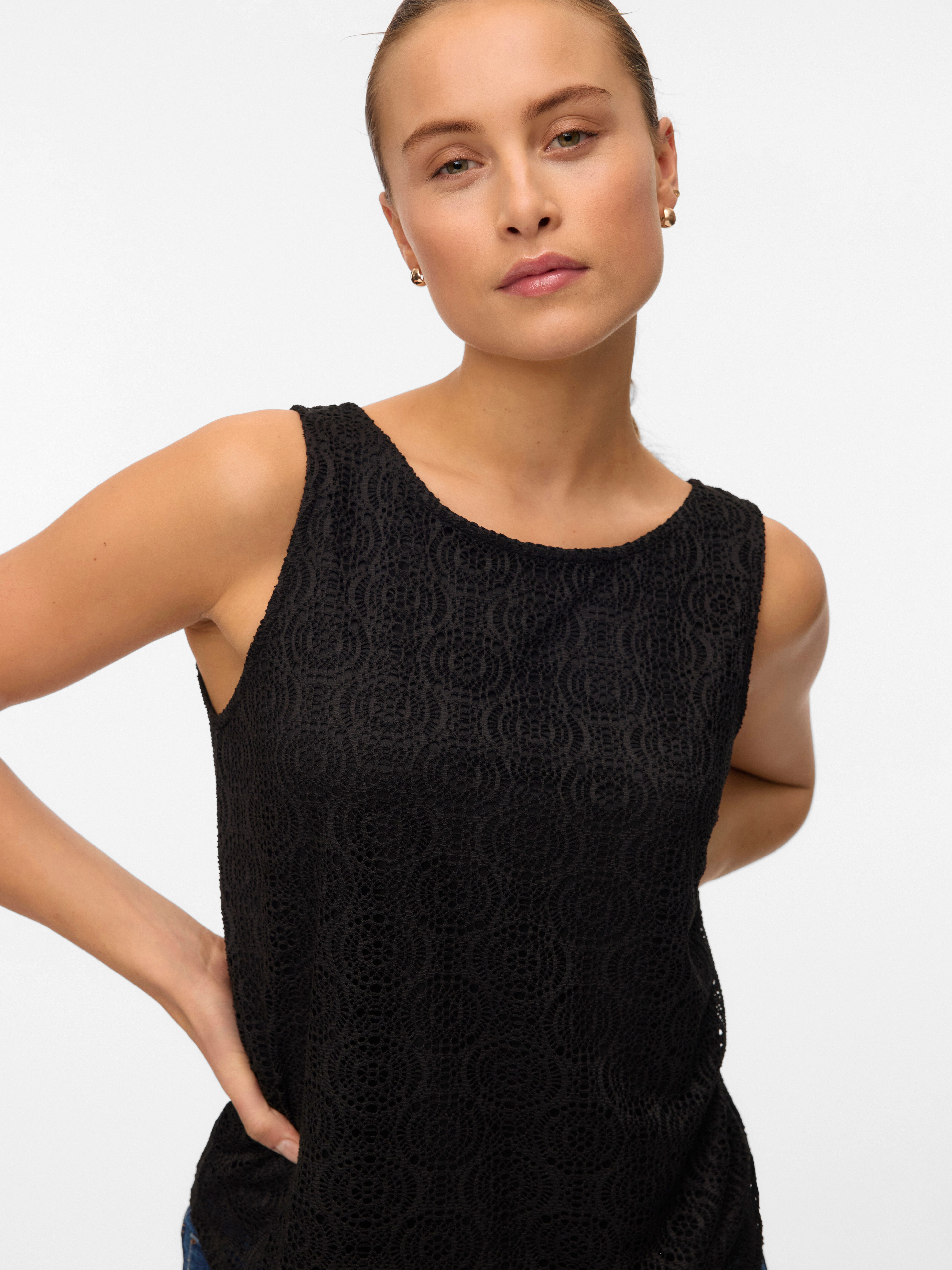 Vero Moda Spitzentop VMMAYA TANK TOP JRS VO Materialmix, regular fit – Bild 4 von 5