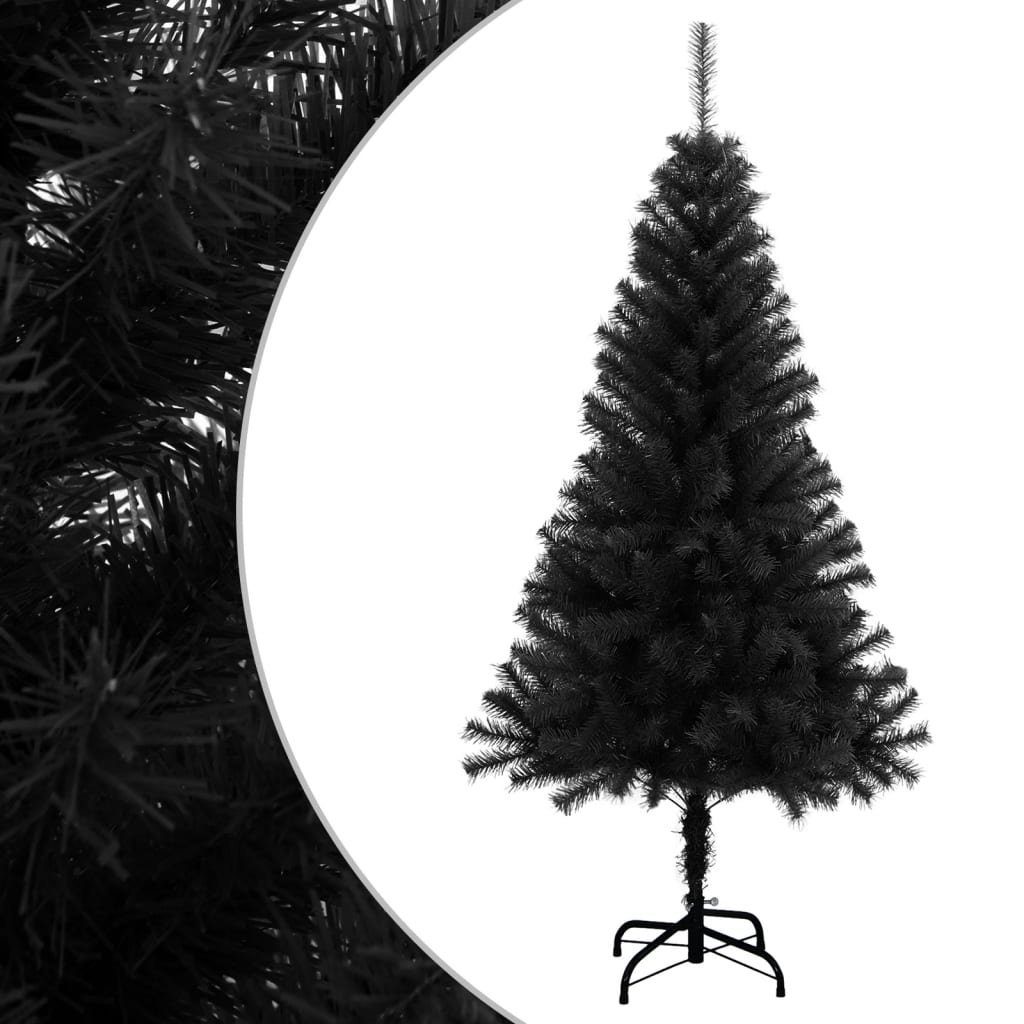 vidaXL Künstlicher Weihnachtsbaum Künstlicher Weihnachtsbaum mit Ständer Schwarz 120 cm PVC