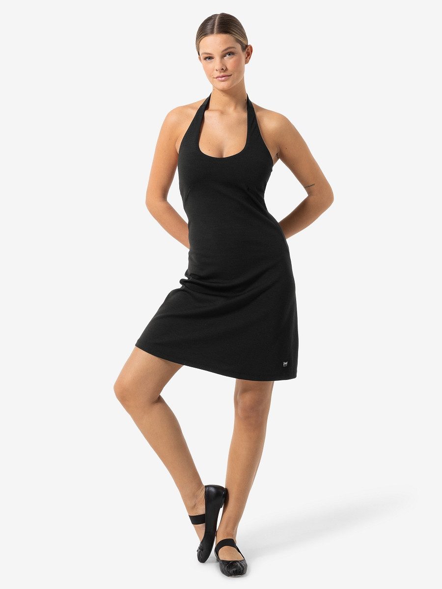 SUPER.NATURAL Sweatkleid für Damen, Merino NECKHOLDER DRESS sportlich, casual, atmungsaktiv