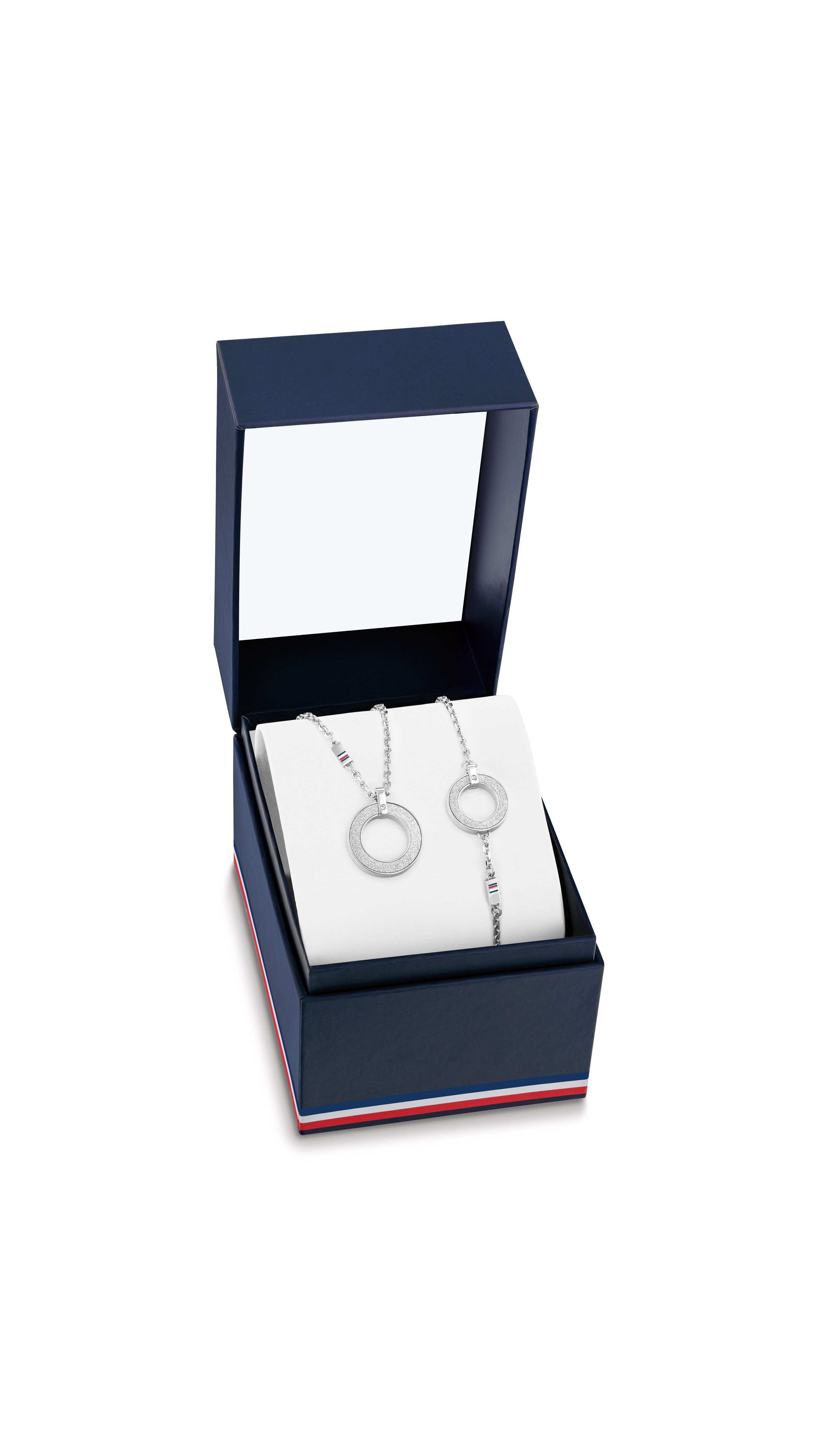 Tommy Hilfiger Ketten und Armband Set GIFT SET (Set, 2-tlg., inkl. Schmuckbox), mit Glasstein - Emaille